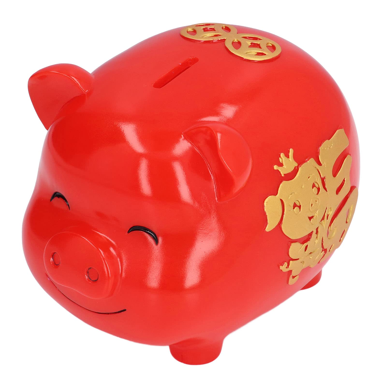 Red Lucky Pig Money Box - Cute Cartoon Piggy Bank for Kids, Durable Coin Storage with Long Service Life, Perfect for Home Decor & Gifts (Small Size) - Ideal for Birthday Presents, Savings Goals & Nursery Room Decor