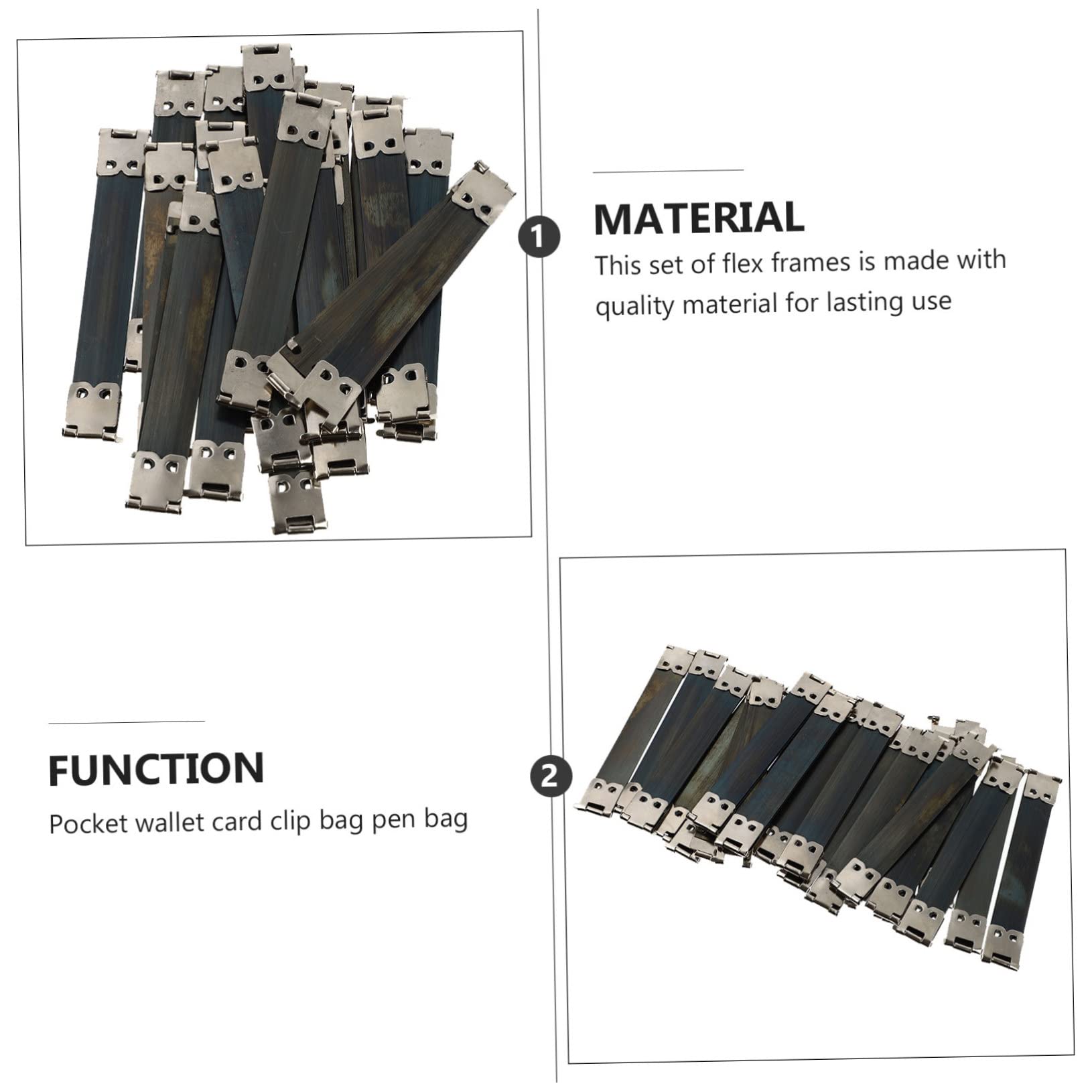 EXCEART 20pcs Gold & Silver Metal Purse Frames - Shrapnel Bar Clutch Bag Hardware, Flex Frames Replacement Hinge Pin for DIY Wallets & Handbags (Perfect for Crafting, Repairing & Upgrading Purses)