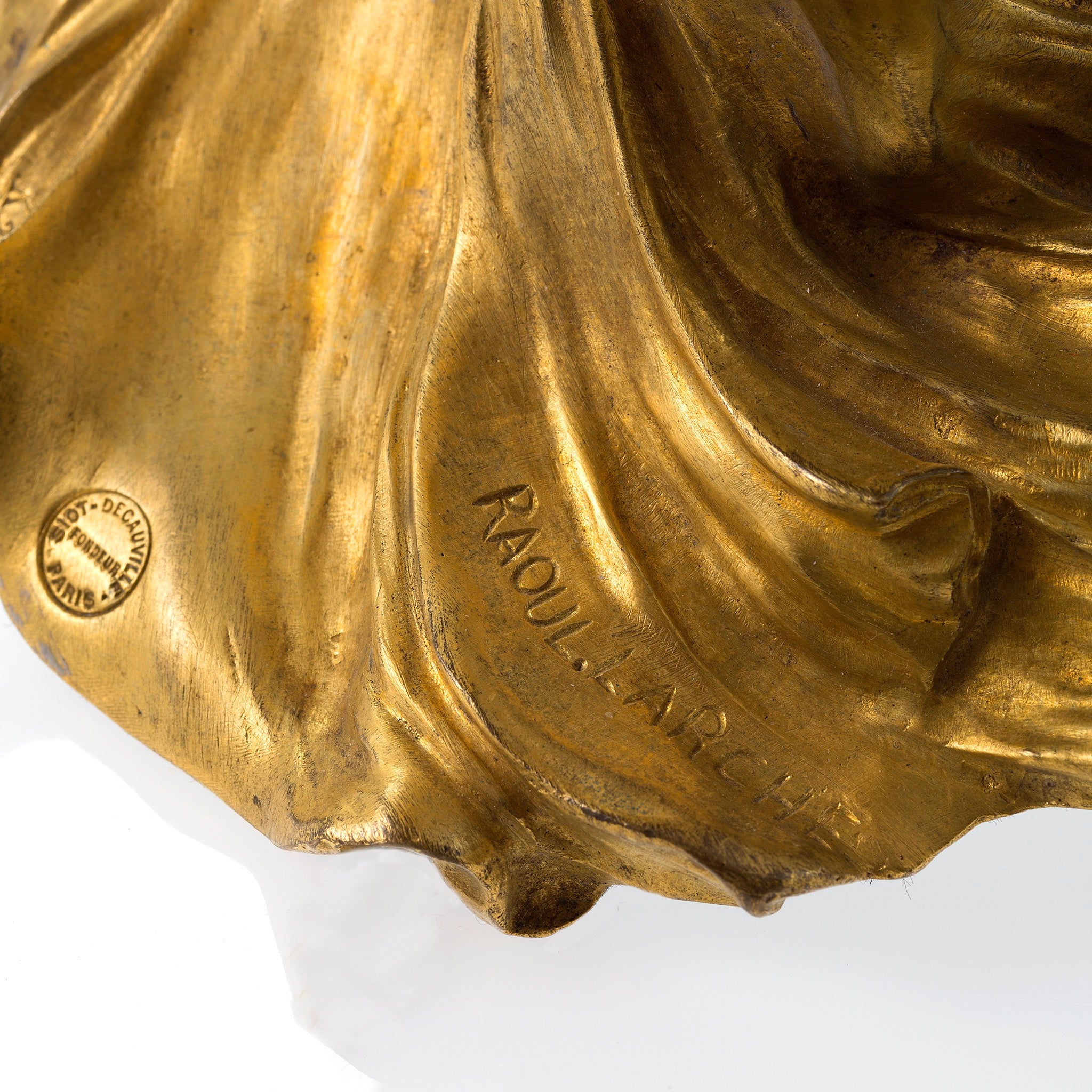 François Raoul Larche Loïe Fuller Gilt Bronze Sculpture with Light - Art Nouveau Figurine for Home Decor, Office Display & Collectible Gift