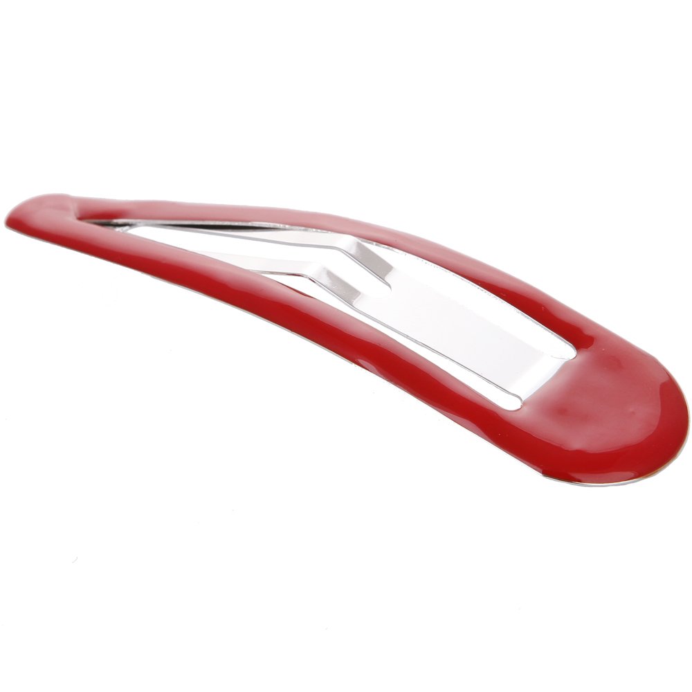 LONEEDY 10-Pack Large Metal Hair Clips for Women & Girls - 3.5 Inch No-Slip Barrettes, Stoving Varnish Finish (Red) - Perfect for Thick Hair, Updos, Ponytails & Everyday Styling