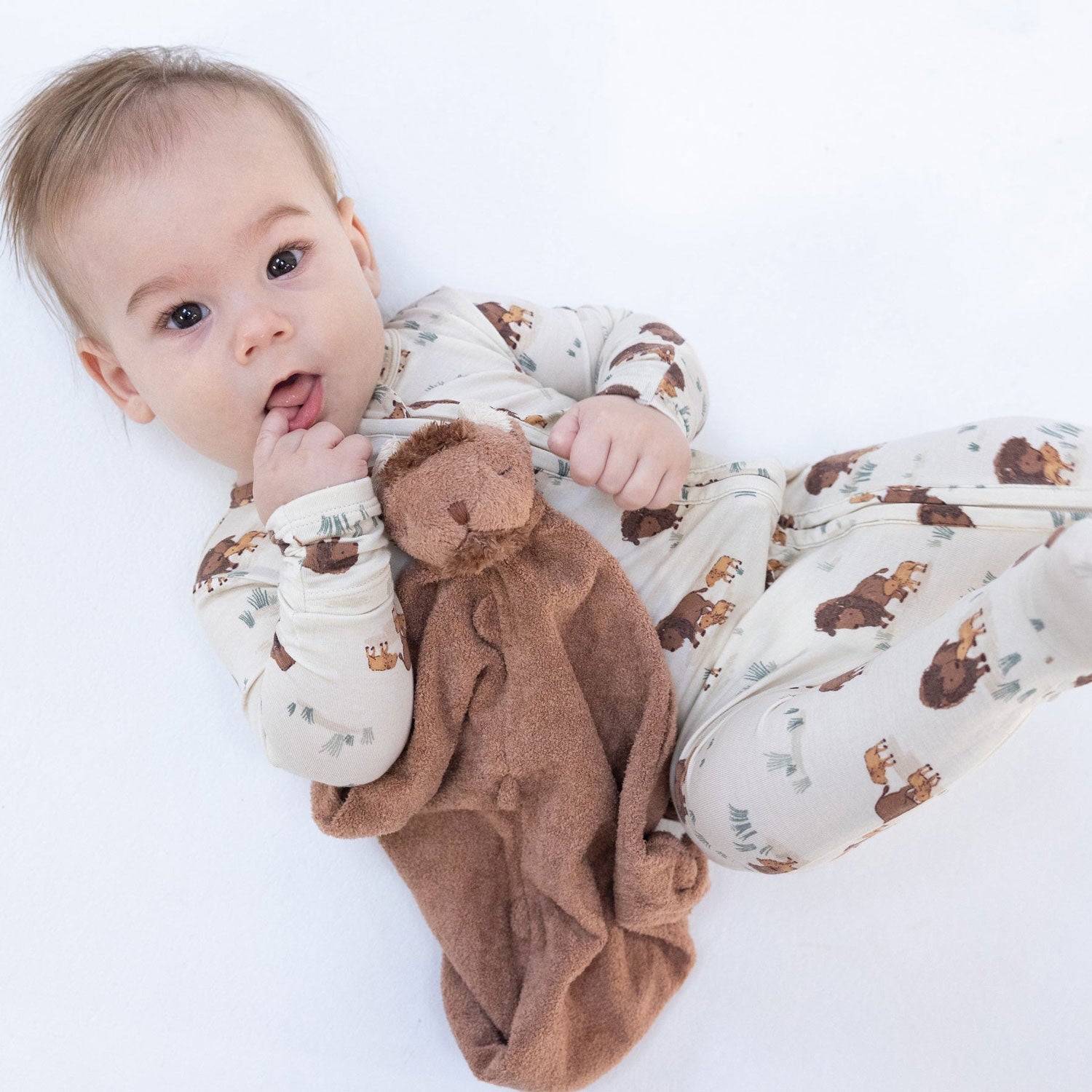 Bamboo 2-Way Zipper Footie Pajamas for Babies & Toddlers - Soft Organic Cotton Sleepwear - Beige Neutral Tone - Cozy for Bedtime & Lounging