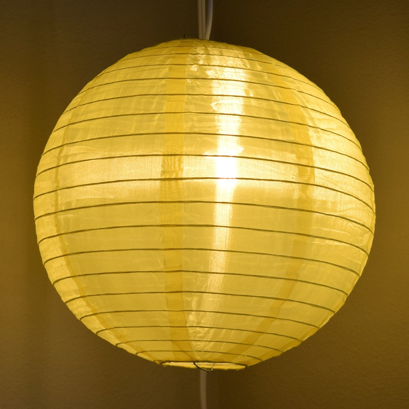 30 Pack Yellow Jumbo Shimmering Nylon Lanterns - Even Ribbing, Durable Outdoor Hanging Decorations for Patio, Garden & Party Lighting