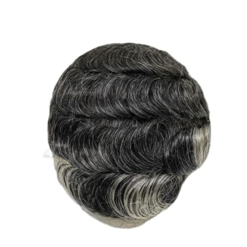 Yanahair 100% European Real Human Hair Toupee for Men - Lace Hair Replacement System with Fine French Lace & PU Edge (8