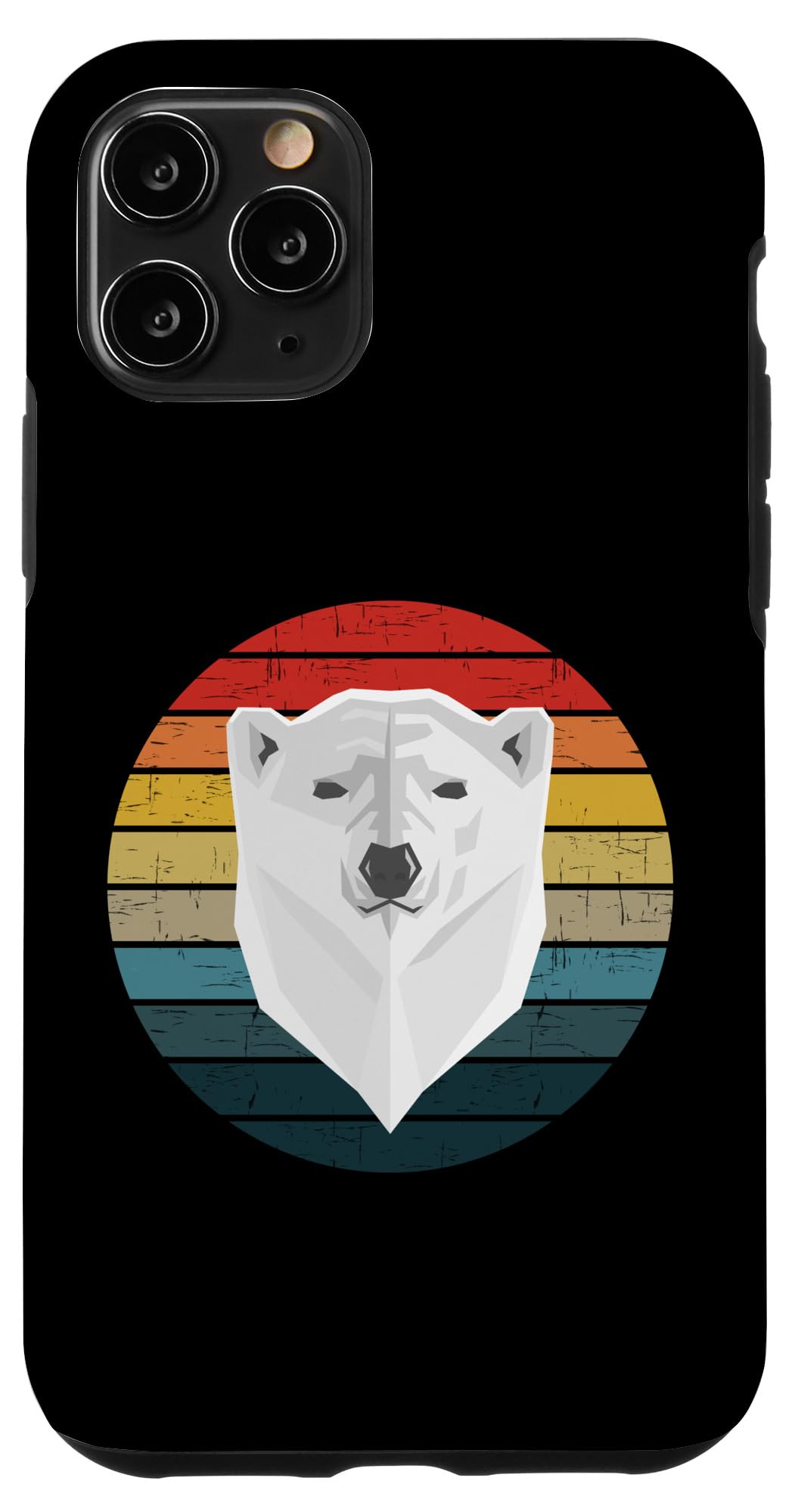 Vintage Polar Bear Sunset Retro Sun iPhone 11 Pro Case - Colorful Artistic Design for Protection & Style | Perfect for Travel, Photography & Everyday Use