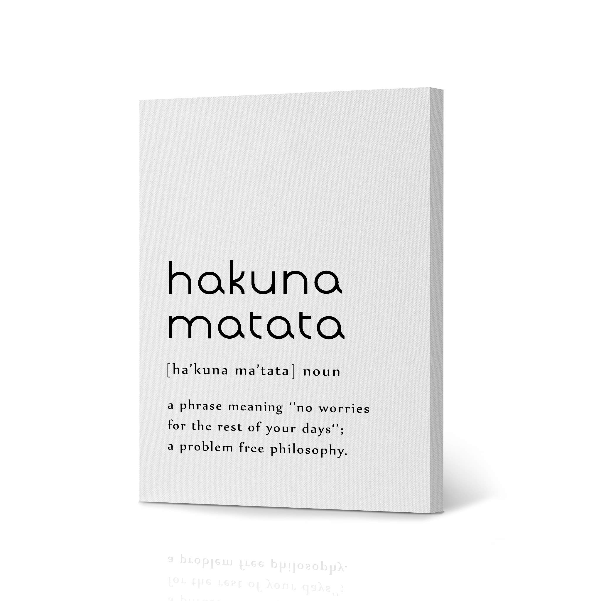 Hakuna Matata Definition Wall Art - 40x30 Inch Inspirational Canvas Print for Home & Office Decor - Funny Quote Dictionary Art for Living Room, Bedroom, Bathroom & Farmhouse Style Spaces (Ready to Hang)