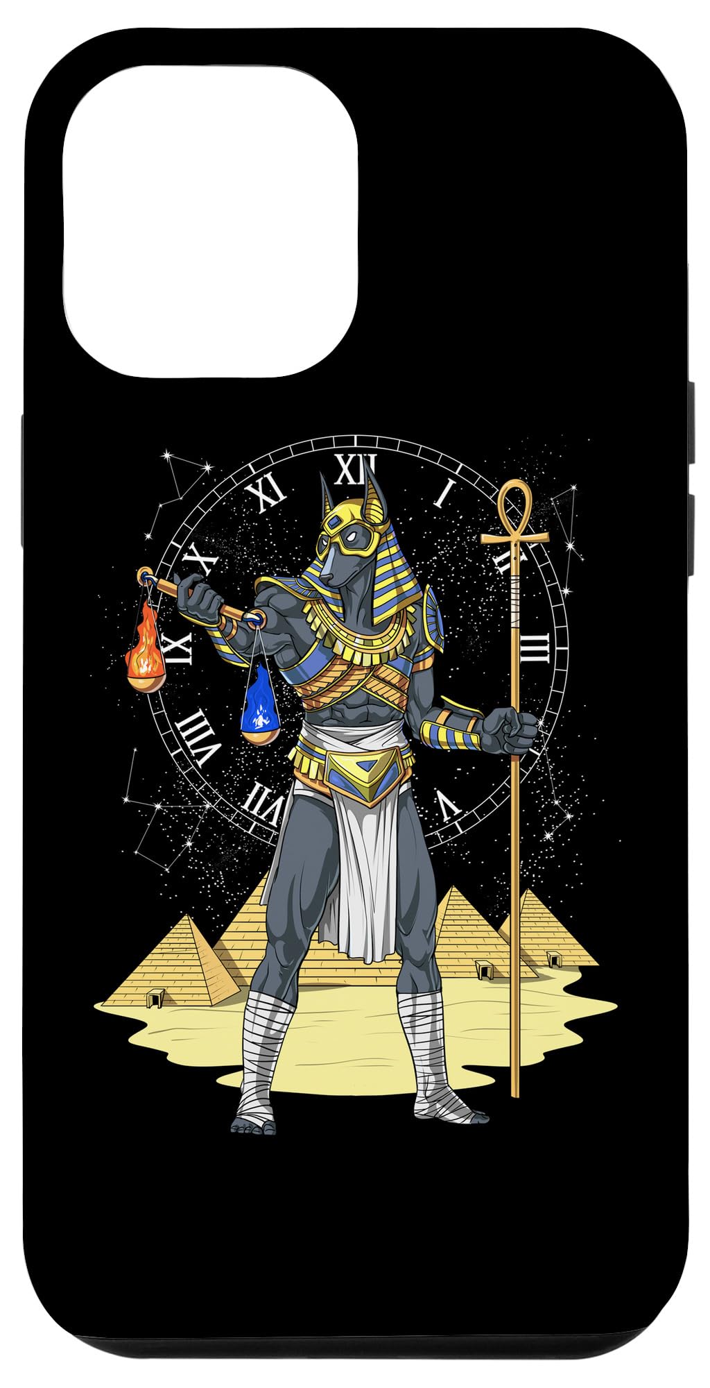 iPhone 12 Pro Max Case - Anubis Egyptian God of Death Design | Ancient Mythology & Pyramid Art | Protective Phone Cover for Travel, History Enthusiasts & Unique Style