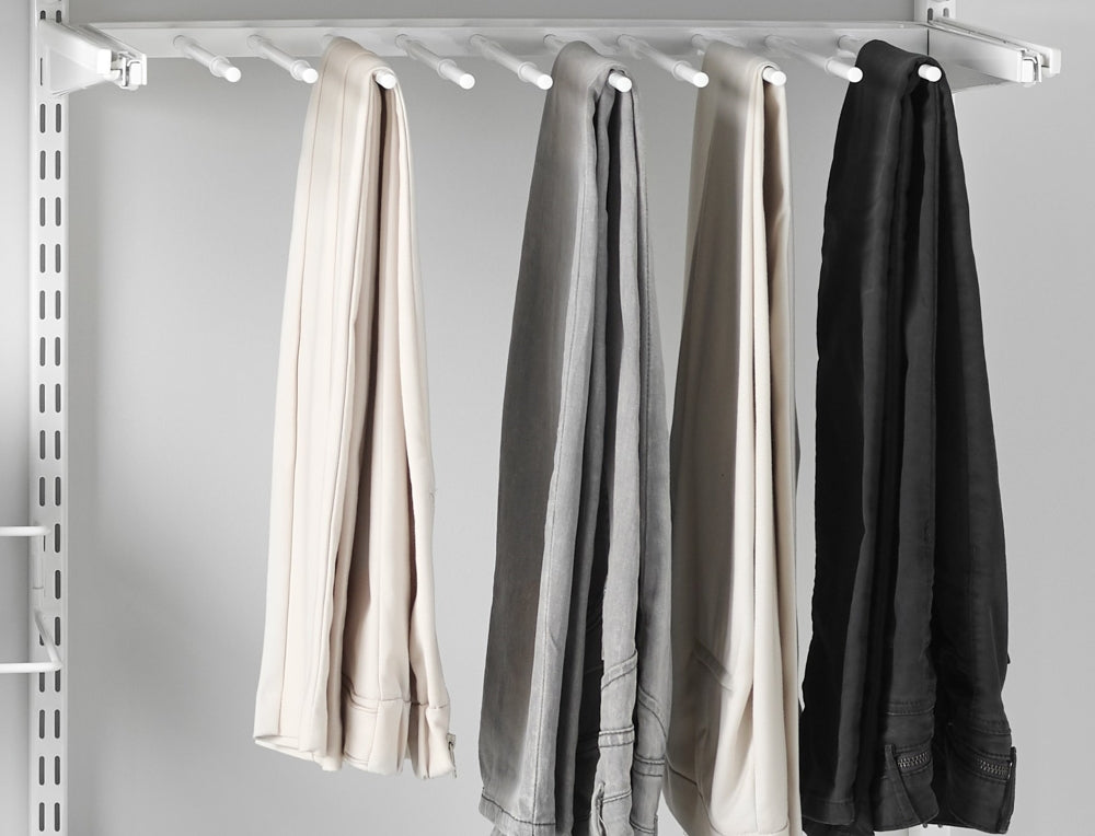 Classic Wooden Gliding Pant Hanger - Space Saving Closet Organizer for Pants, Skirts & Scarves - Perfect for Bedroom, Closet & Laundry Room Organization