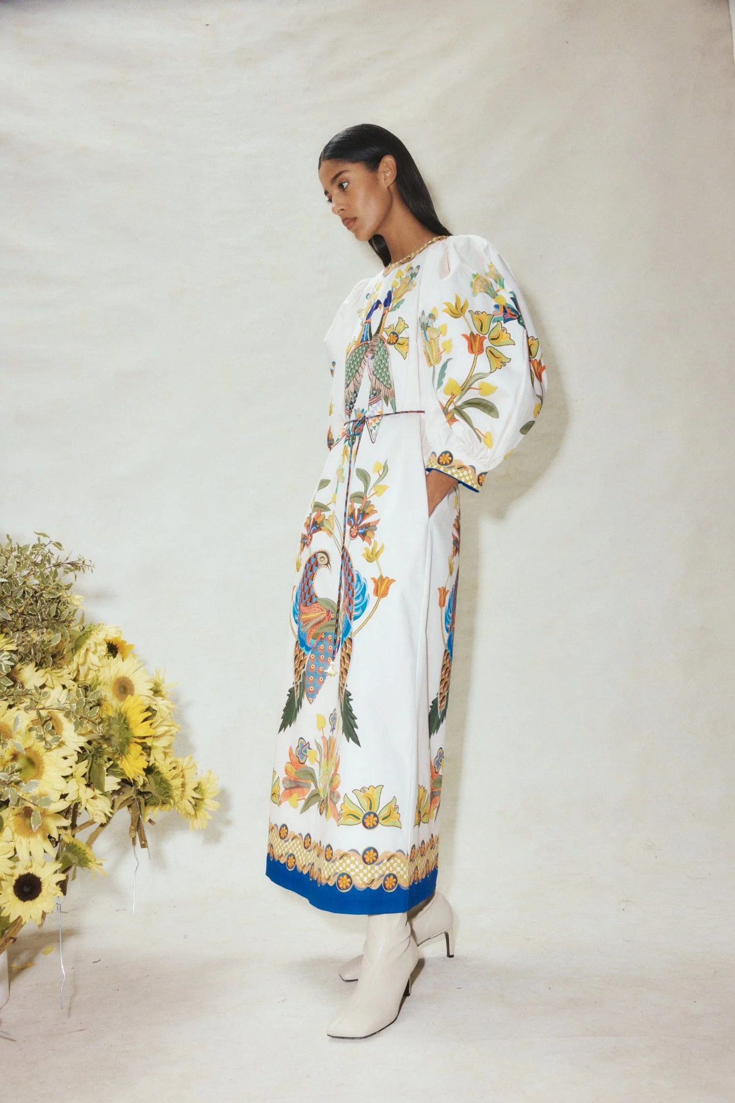 Effie Puff Sleeve Midi Dress - Elegant Floral Print Summer Dress for Women | Perfect for Weddings, Parties & Date Nights