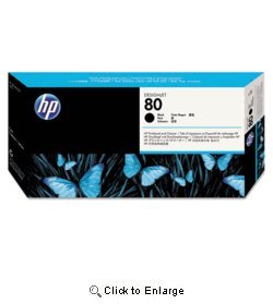 HP 80 Black Printhead & Cleaner Cartridge - Compatible with HP Inkjet Printers - 1 Pack (Retail Packaging) - Perfect for Home Office Printing & Document Maintenance