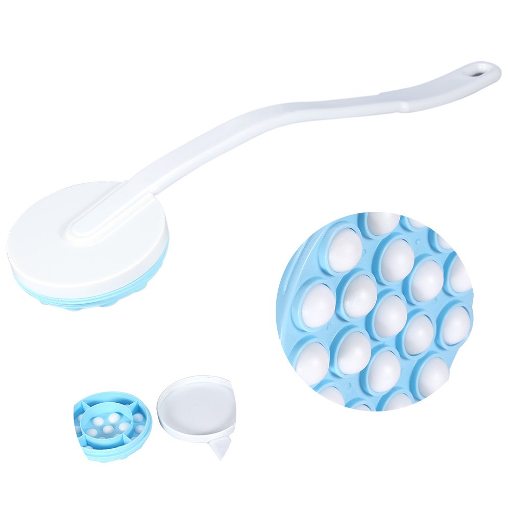 Long Handle Body Bath Massager - Back, Leg & Skin Lotion Applicator for Shower & Spa - Oil & Cream Brush Massaging Tool for Relaxation & Exfoliation