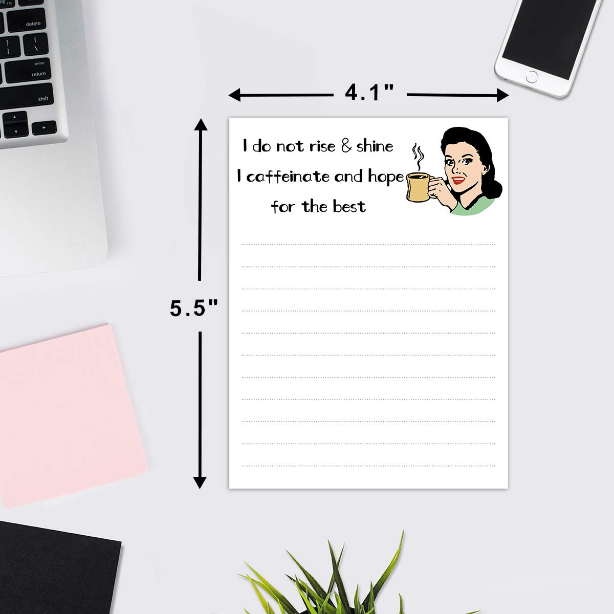 Funny Notepads for Women - Cute Novelty Memo Pads Set of 4 | Office Gag Gifts for Coworkers, White Elephant Gifts & Christmas Party Supplies | Perfect for Desk Organization, Secret Santa & Work Humor