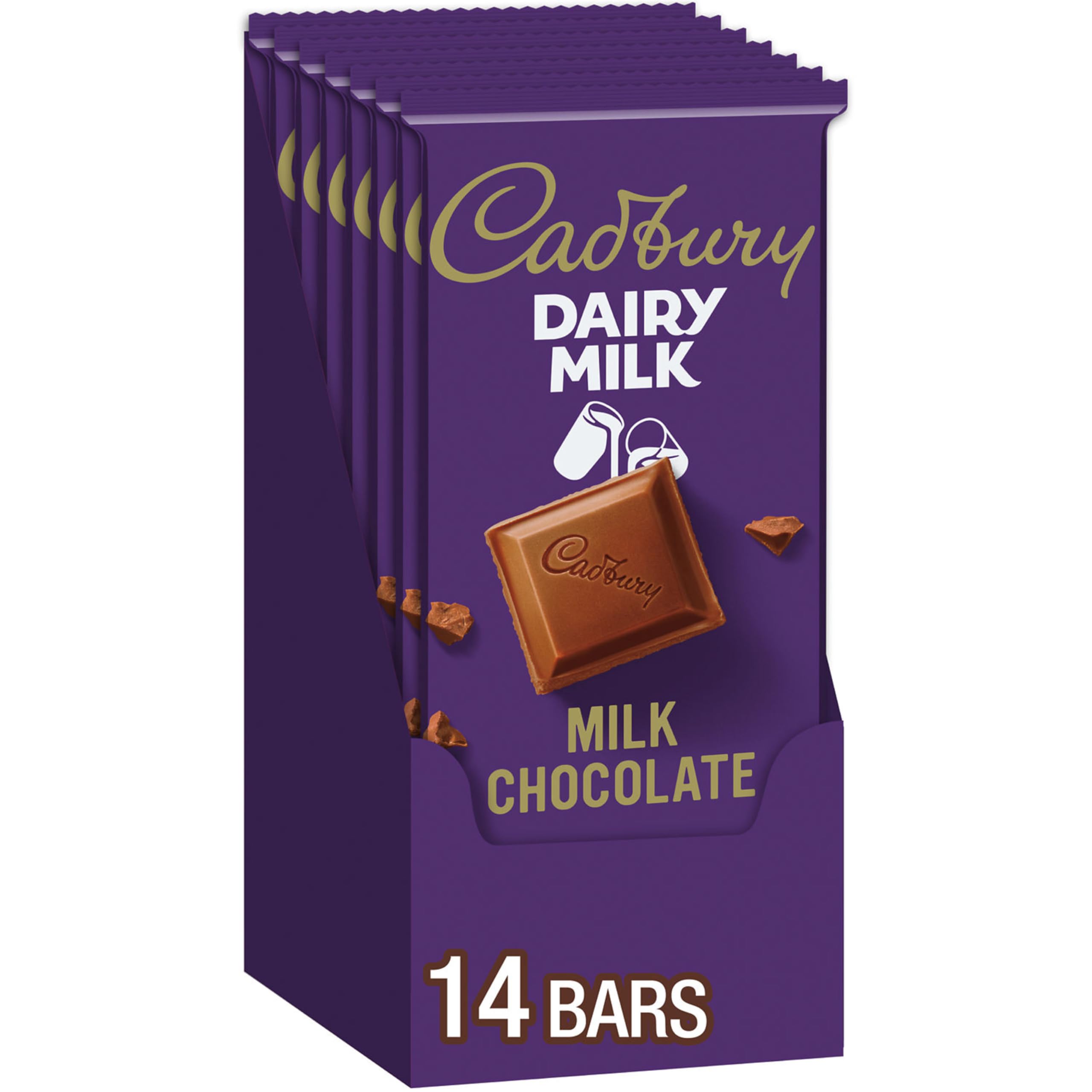 CADBURY DAIRY MILK Chocolate Bars Bulk Pack - 14 Count (3.5 oz Each) - Creamy Milk Chocolate Candy for Gifts, Parties & Snacking