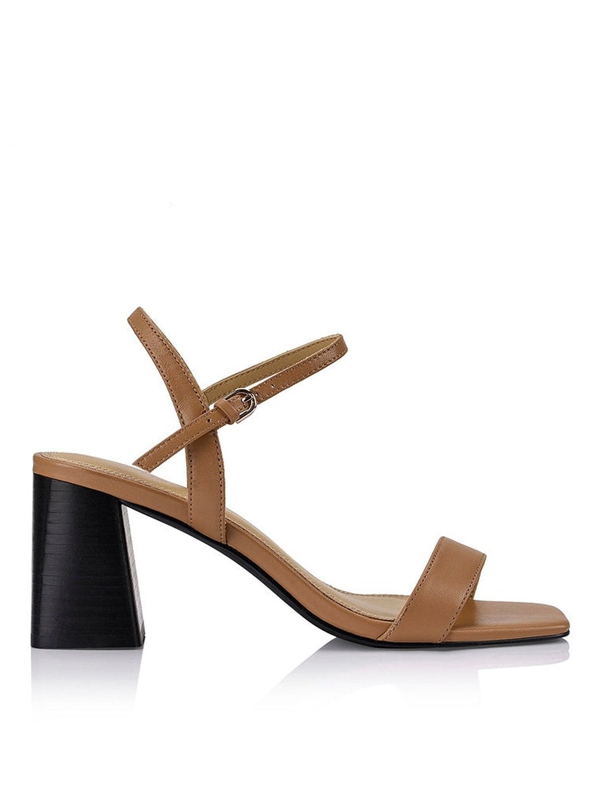 Steele Heeled Sandals for Women - Soft Tan Leather Comfortable Dressy Summer Shoes for Weddings, Parties & Outdoor Events