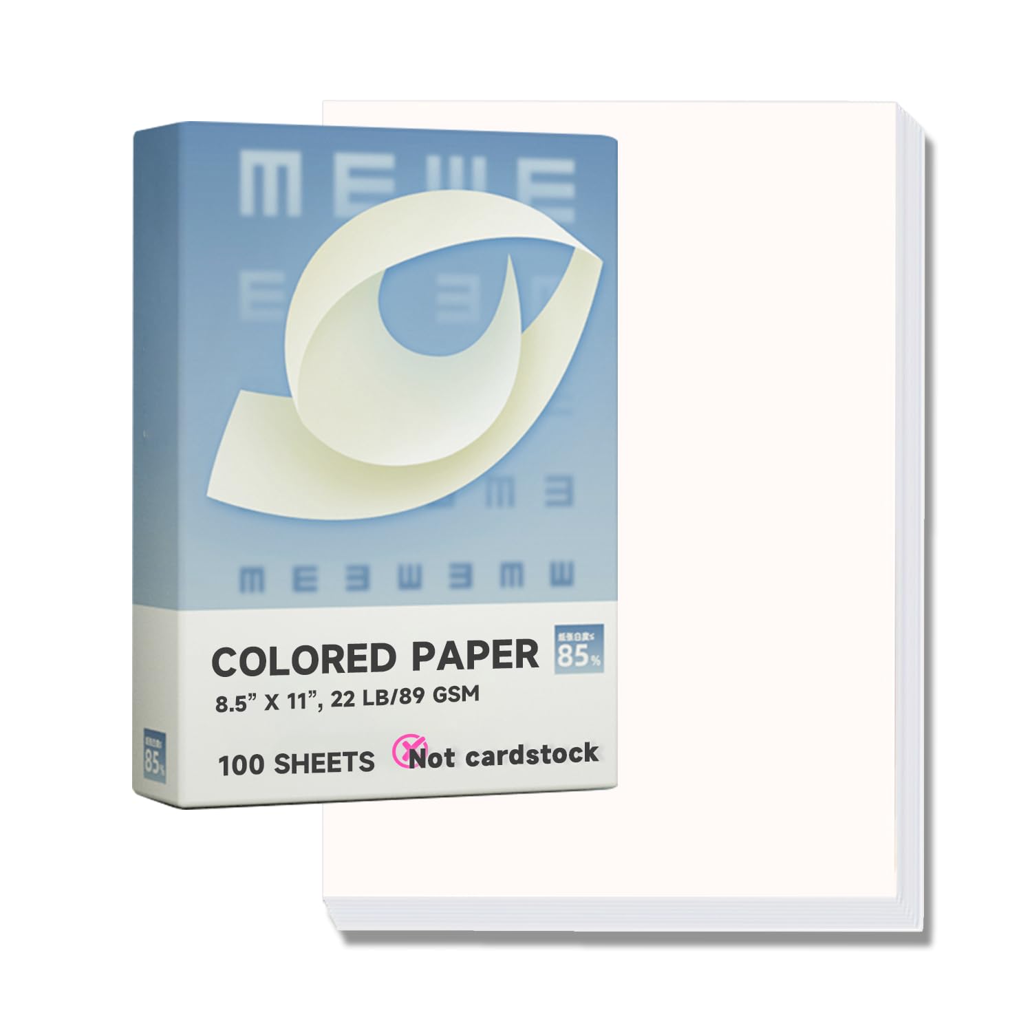 Premium 22 lb Ivory Copy Printer Paper - 100 Sheets, 8.5