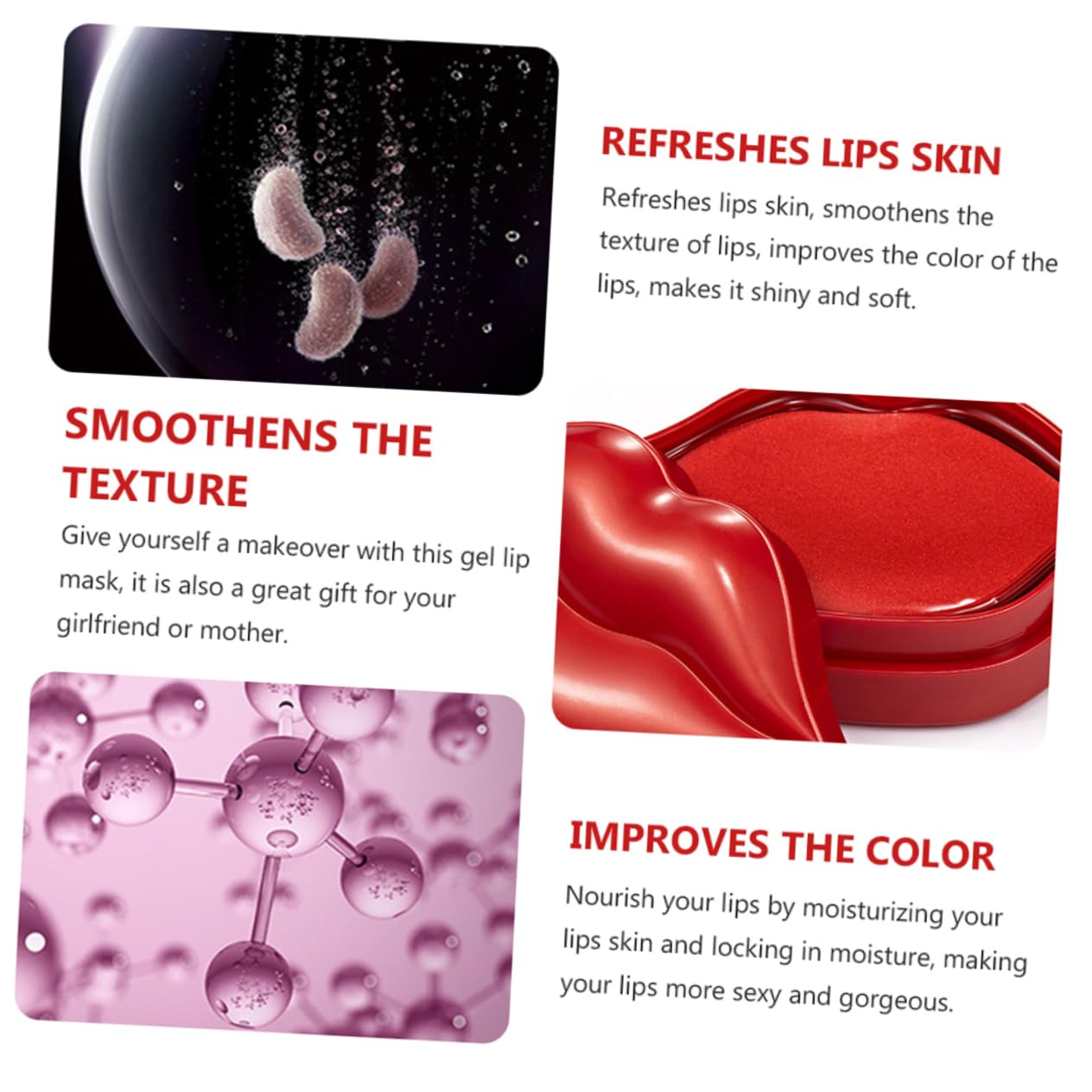 20pcs Anti-Wrinkle Lip Mask Pads - Hydrating & Plumping Lip Treatment with Mascara Essence, Moisturizing Gel Lip Tint for Soft Smooth Lips | Overnight Care, Daily Lip Beauty Routine, Pre-Makeup Prep