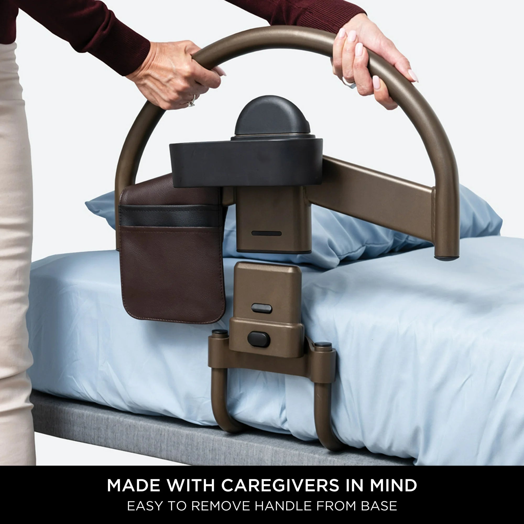 Signature Life Freedom Click Bed Handle - Adjustable Adult Bed Rails for Seniors & Elderly Safety - Bed Assist Rail for Home Care, Hospitals & Rehab Centers - Perfect for Adjustable Beds & Mobility Assistance