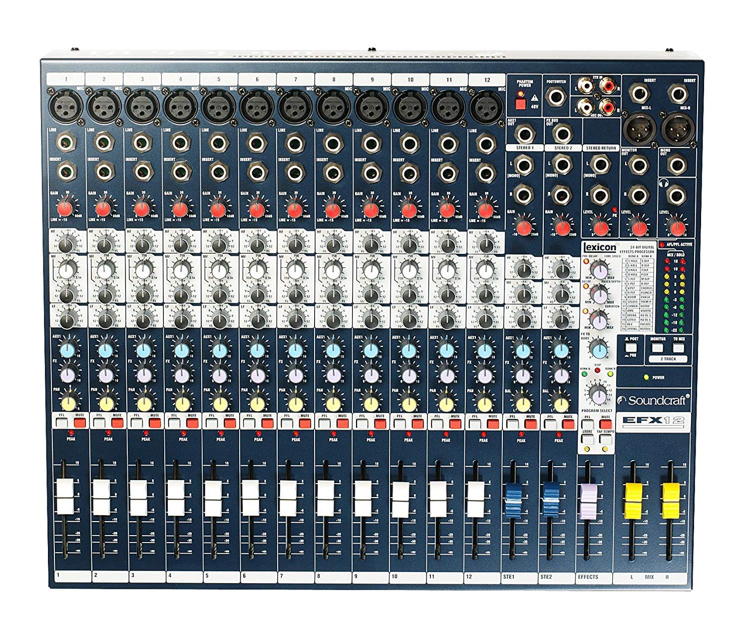 Soundcraft EFX 12-Channel Audio Mixer with Bluetooth & Free Wireless Earbuds - Professional Studio & Live Performance Mixing Board for DJs, Musicians & Podcasters - Includes 1-Year Extended Warranty