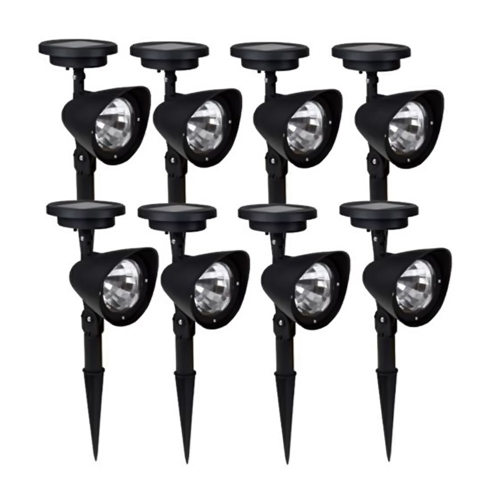 UBERSWEET® 4-Pack Waterproof Solar LED Spotlight Lights - Outdoor Solar Powered Garden Lighting for Pathway, Lawn, Yard, and Landscape Decoration (White) | Weatherproof & Energy Efficient for Patio, Driveway, and Backyard Illumination
