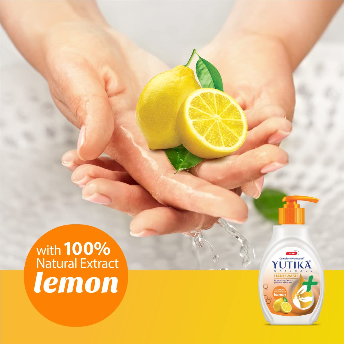 Yuthika Lemon Scented Hand Soap Refill - 180ml (3 Pack) | Antibacterial Liquid Soap for Kitchen, Bathroom & Office | Fresh Citrus Fragrance, Gentle on Skin