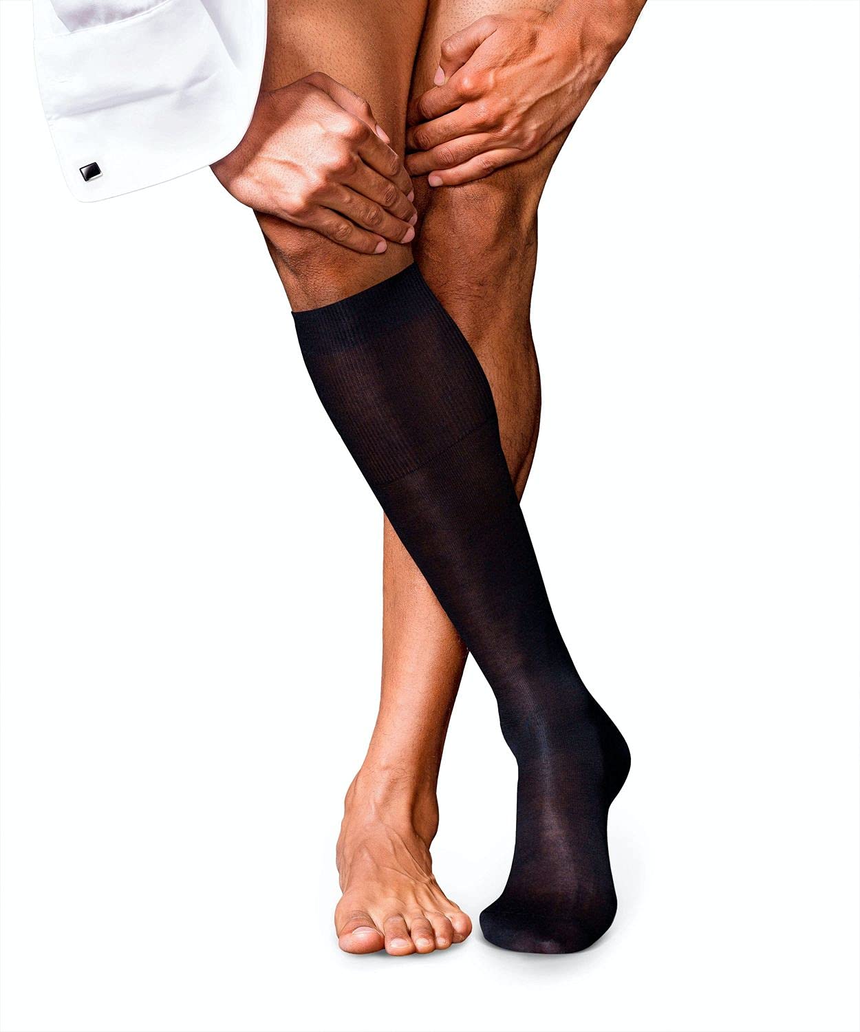 FALKE Men's No. 4 Knee-High Silk Socks - Premium Luxury, Breathable & Comfortable - 1 Pair - Ideal for Formal Wear, Business Attire & Special Occasions