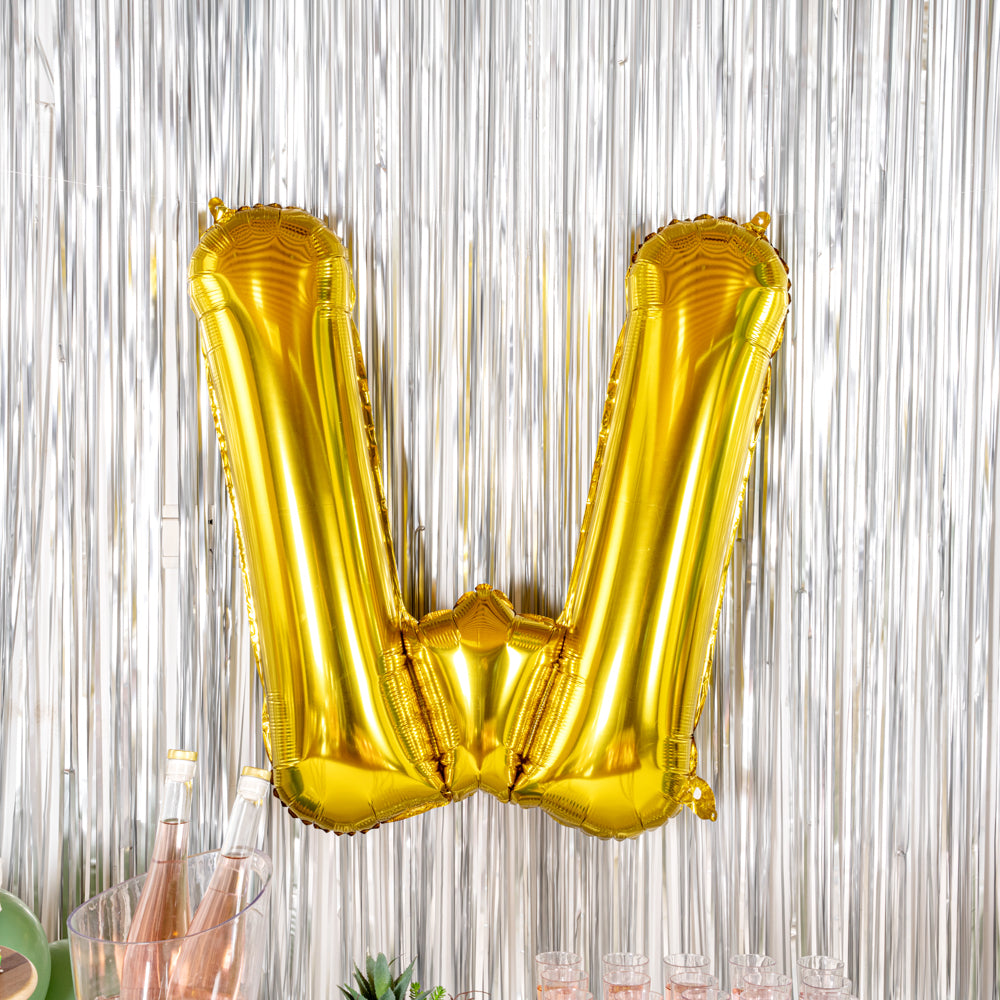 Gold Mylar Letter W Balloon - 40 Inch Large Foil Alphabet Balloon for Birthday Party Decorations, Wedding, Baby Shower & Anniversary Celebrations - 1 Count Box