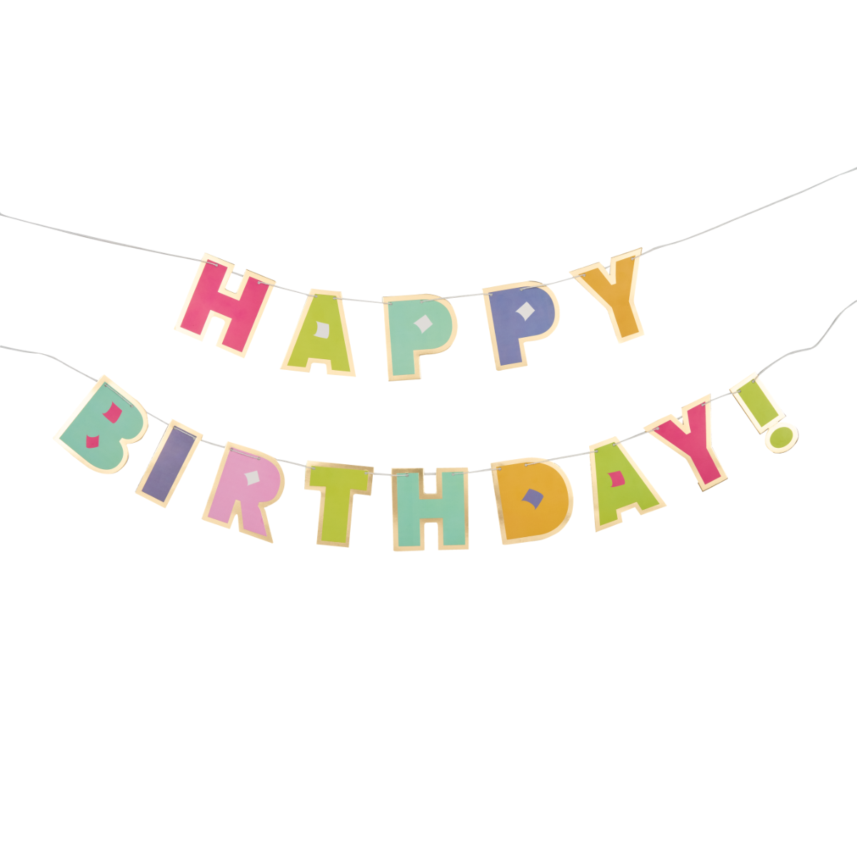 Vibrant Happy Birthday Banner with Cotton String - Perfect for Birthday Parties, Baby Showers & Celebrations