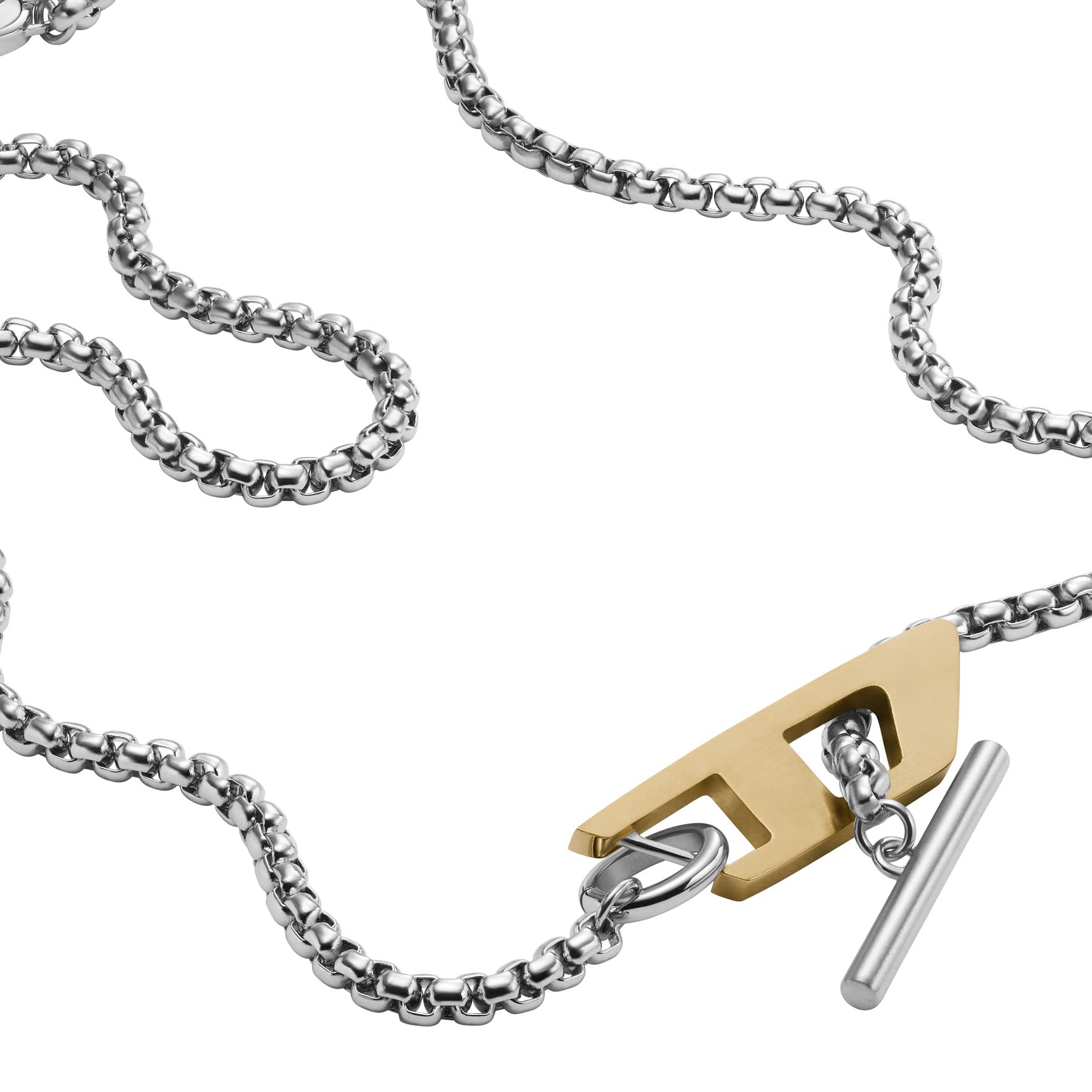 Men's Diesel Stainless Steel Chain Necklace - Heavy Duty Punk Rock Jewelry for Everyday Wear, Gifts & Street Style Fashion