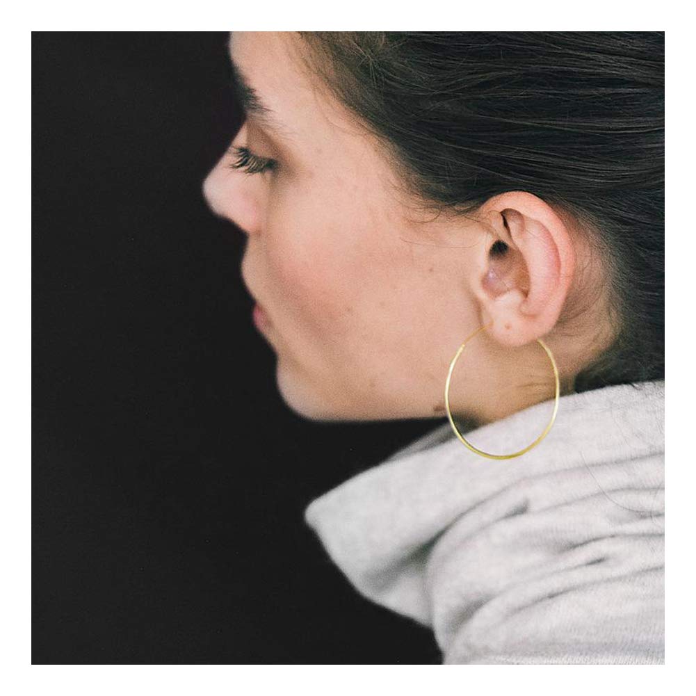 3 Pairs Thin Extra Large Hoop Earrings Set - 18k Gold Plated Lightweight Stainless Steel, Fashion Huge Gold Hoops for Women, Big Geometric Round Minimalist Jewelry - Perfect for Parties, Date Nights & Everyday Wear