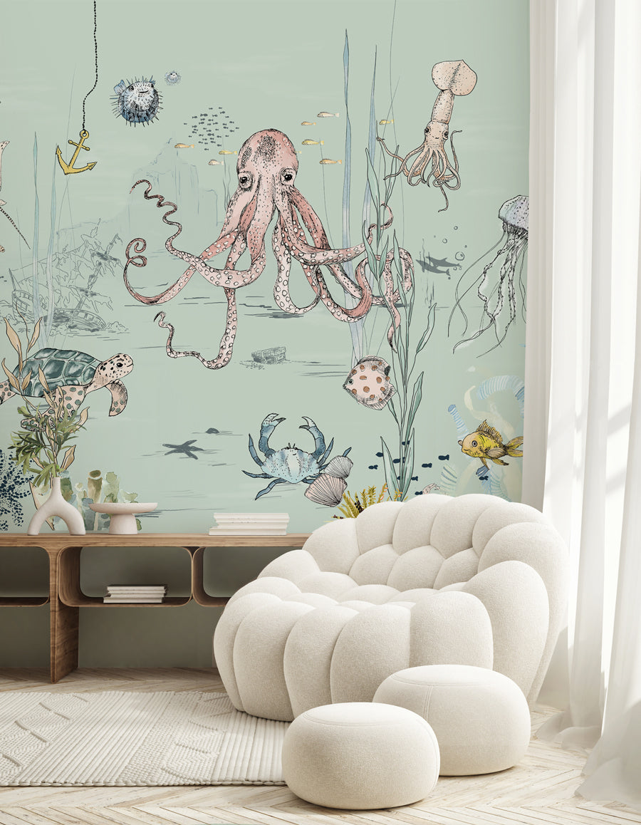 Ocean Wallpaper - Stunning Underwater Wonders for Home & Office Decor | Marine Life Scenes for Living Room, Bedroom, or Bathroom