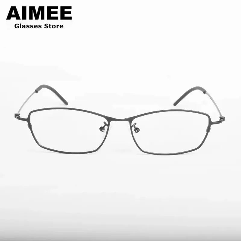 Stylish Unisex Full Rim Rectangle Titanium Eyeglasses Frame 14509 - Lightweight & Durable for Work, Reading & Everyday Wear