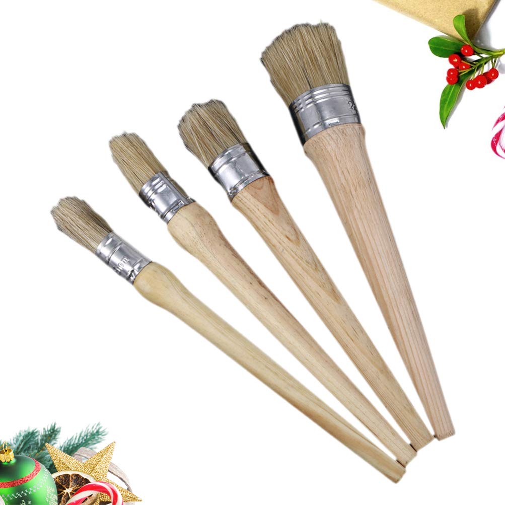 EXCEART Professional Circle Stencil Chalk Set with Natural Bristle Wax Brush - Wooden Handle Paint Brush for Furniture Waxing, Home Decor & DIY Projects - Perfect for Chalk Painting, Wall Stenciling and Crafting