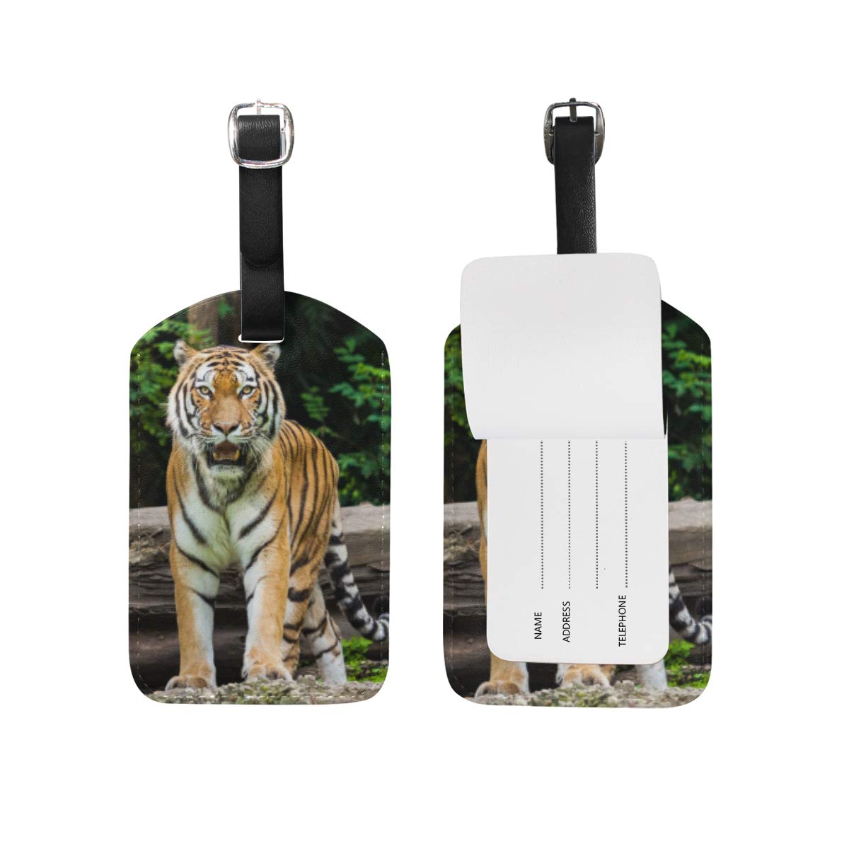 Durable PU Leather Luggage Tag for Travel - Personalized Suitcase Baggage Label (1 Piece) - Perfect for Airports, Cruises & Business Trips