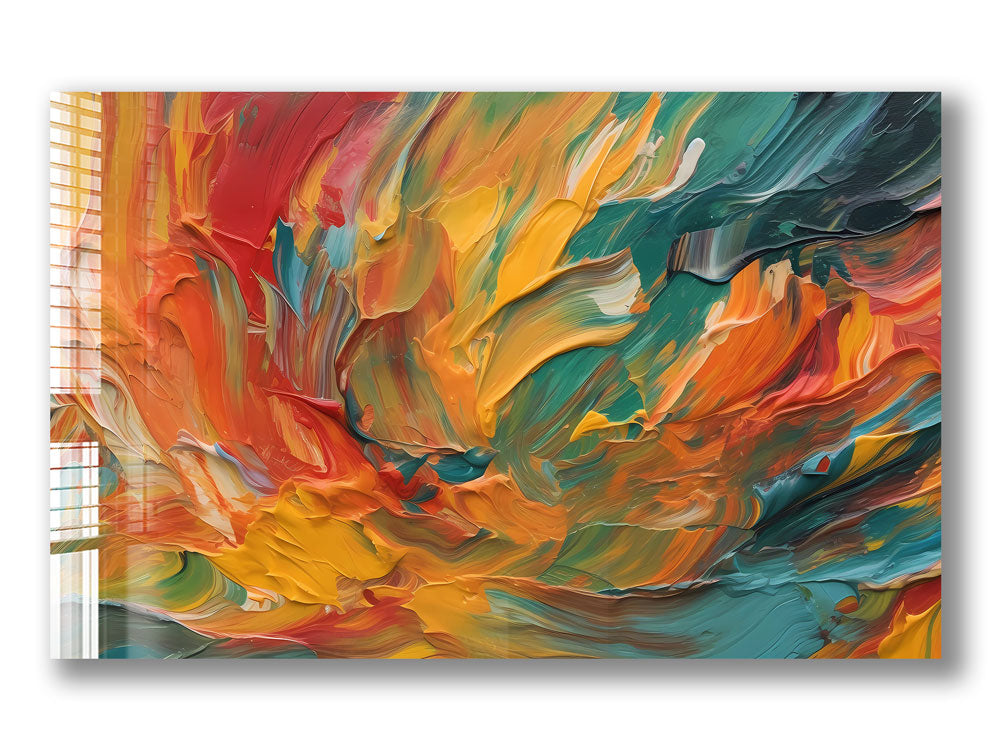 Orange Abstract Wall Art - Modern Canvas Painting for Home & Office Decor - Perfect for Living Room, Bedroom, and Workspace