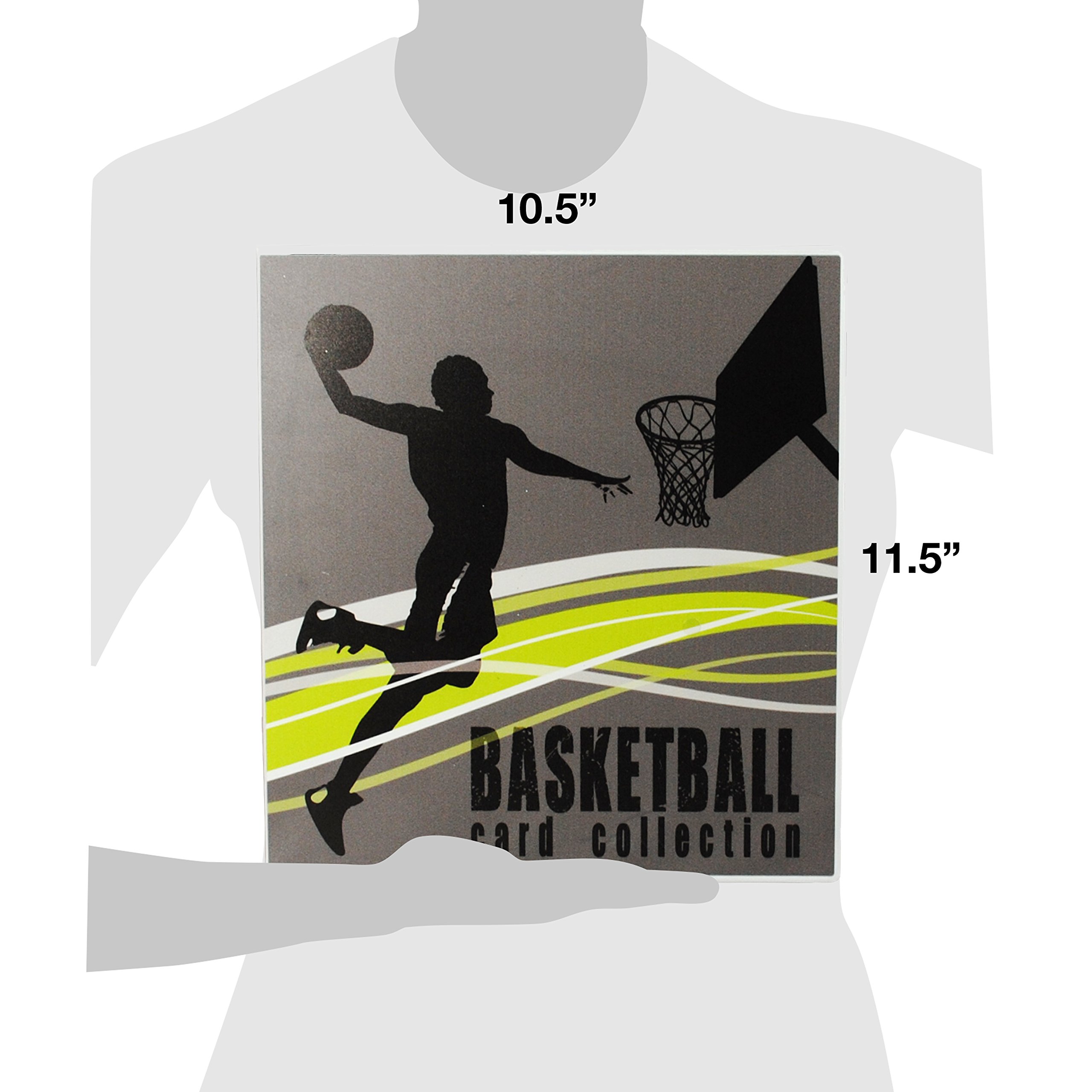 Unikeep Basketball Themed Trading Card Binder - 10 Nine-Pocket Pages, Locking Latch for Secure Storage (Shadow, Poly Ring) | Perfect for NBA Card Collectors & Sports Memorabilia Organization