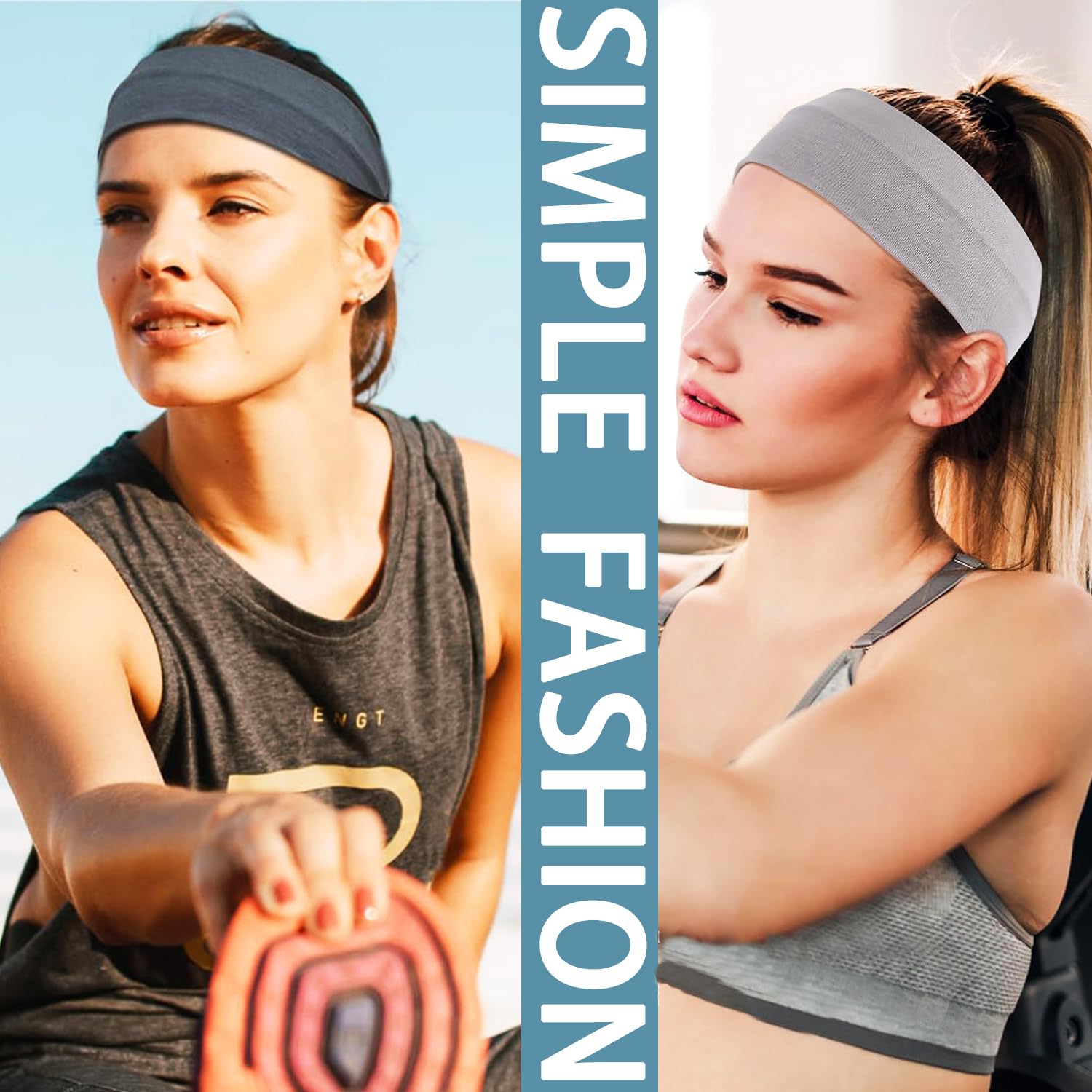 6Pcs Women's Cotton Elastic Sports Headbands - Non-Slip Soft Fabric Hair Bands for Workout, Running, Gym & Yoga | Perfect for Short Hair & Active Lifestyles