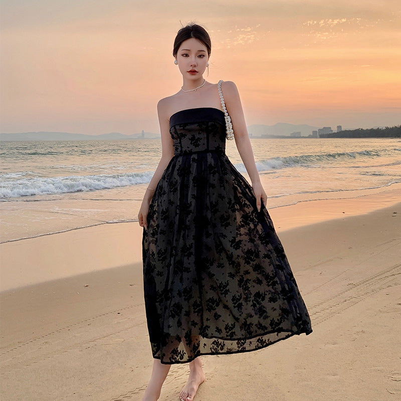 2023 French Retro Strapless Evening Dress for Women - Elegant Summer Party Gown for Weddings, Prom, Cocktail & Formal Events