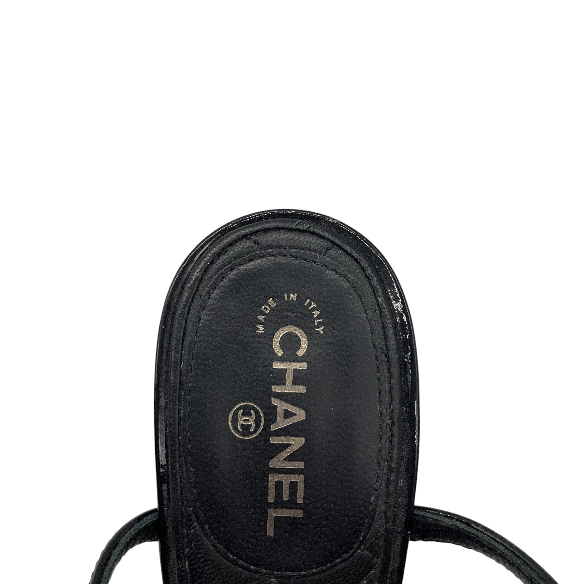 Chanel Black Embellished Patent Leather Sandals for Women - Luxury Designer High Heel Dress Shoes for Parties, Weddings & Evening Events