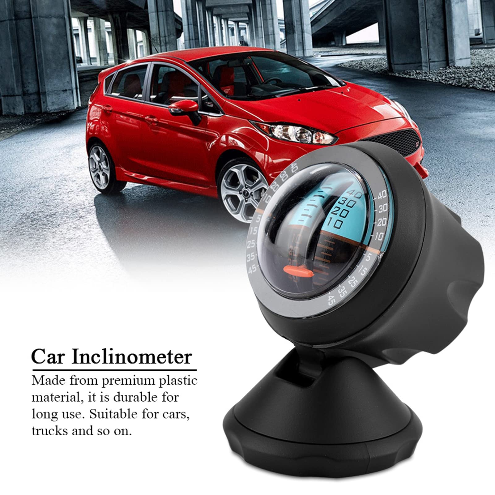 FIYO Digital Car Inclinometer & Tilt Gauge with Compass - Dashboard Mounted Level Indicator for Off-Road Vehicles, SUVs, Trucks - Essential Road Safety Instrument for Adventure & Daily Driving