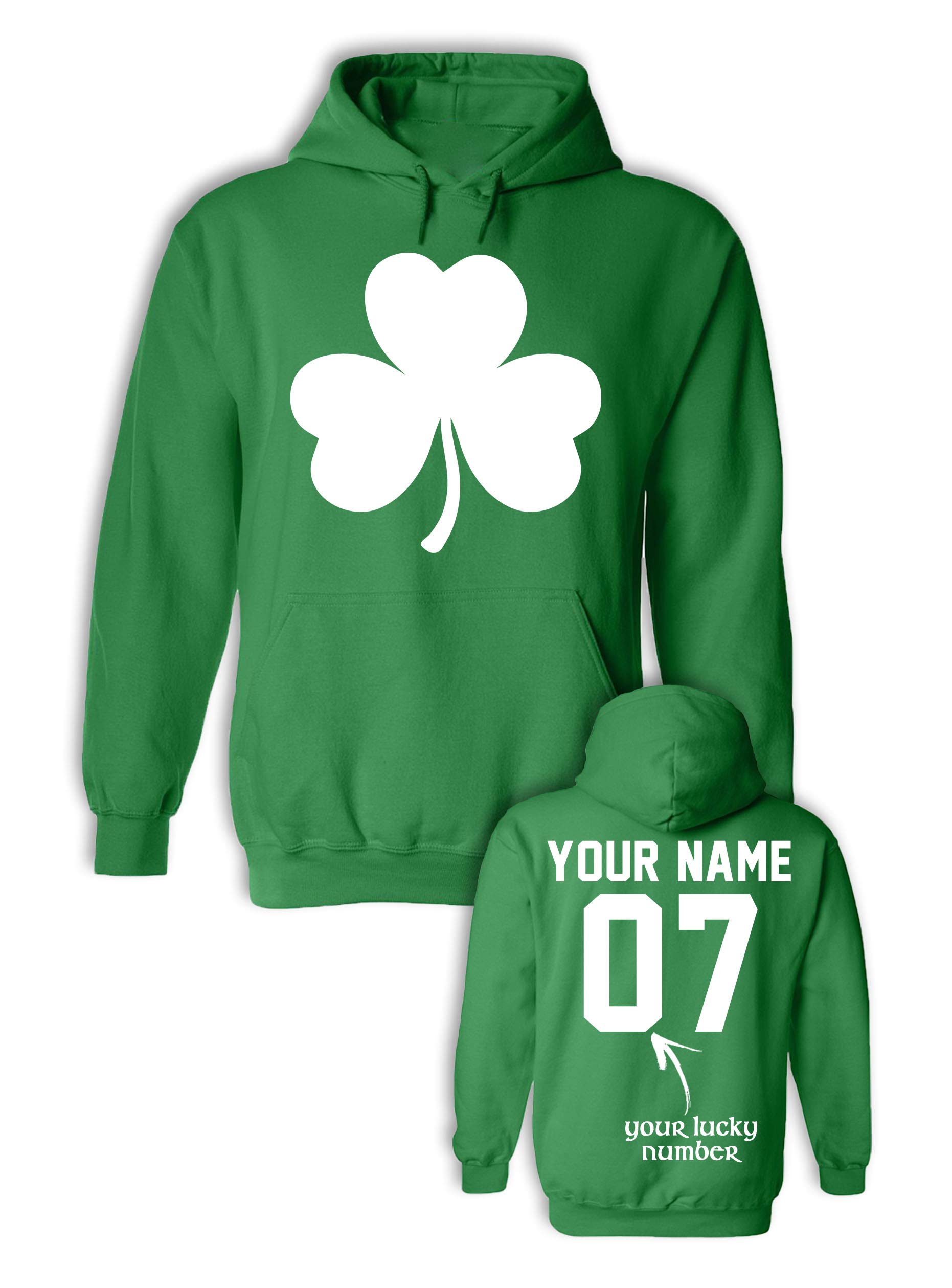 Custom Personalized St. Patrick's Day Hoodies with Name & Number - Cozy Long Sleeve Pullover Sweatshirts - Perfect for Irish Themed Parties, Parades & Holiday Gifts