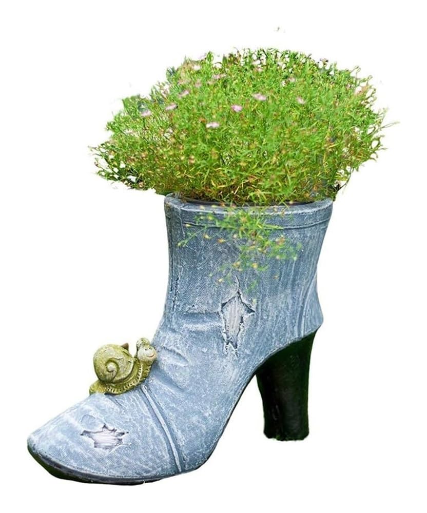 Cowboy Boot Hanging Planter - Unique High Heel Flower Pot for Balcony, Garden Decor | Western Style Home & Outdoor Decoration | Perfect for Patio, Porch, and Yard Decorations