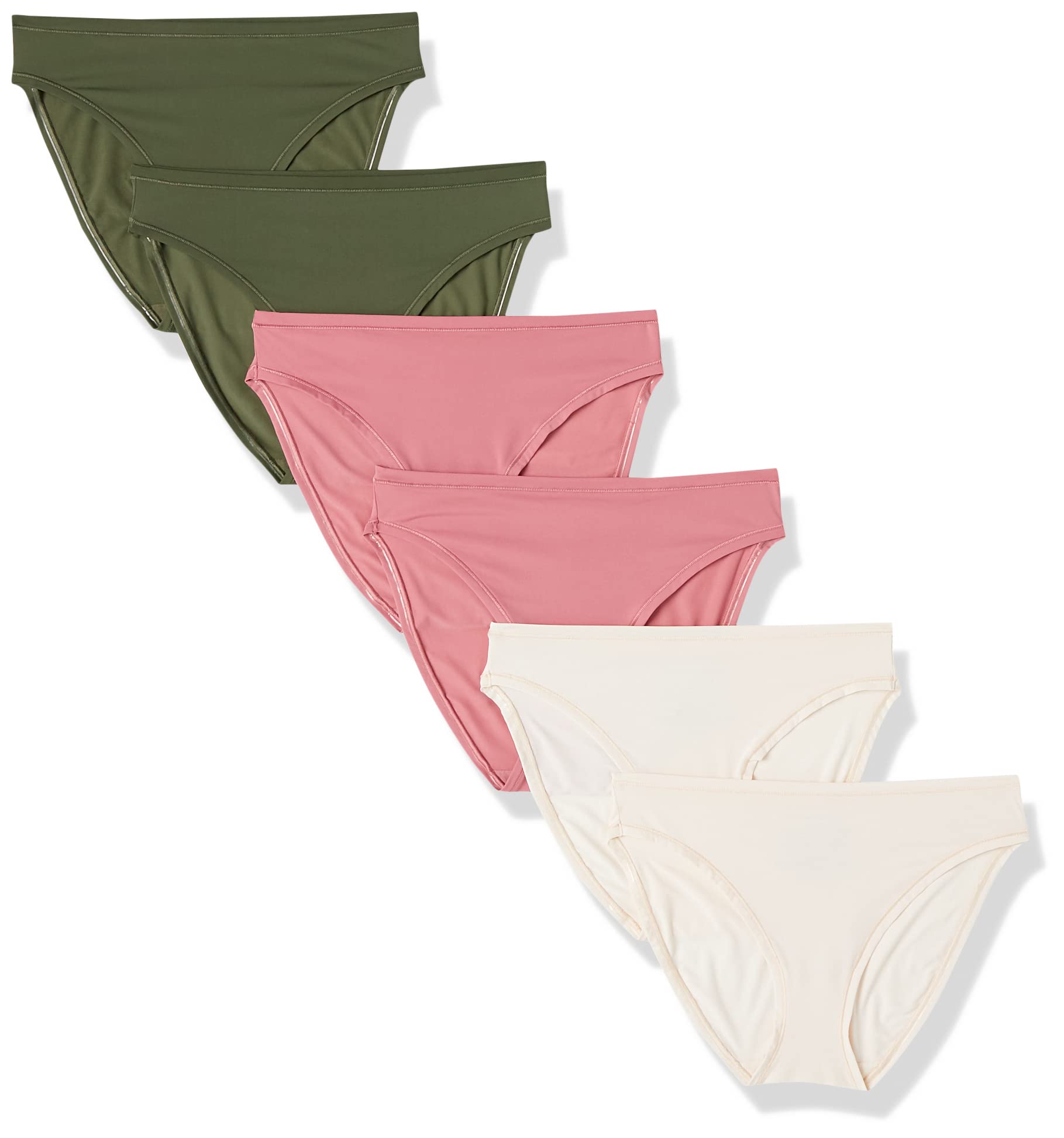 Amazon Essentials Women's High Cut Underwear 6-Pack - Soft Cotton Breathable Panties for Everyday Comfort - Perfect for Work, Yoga & Lounge Wear