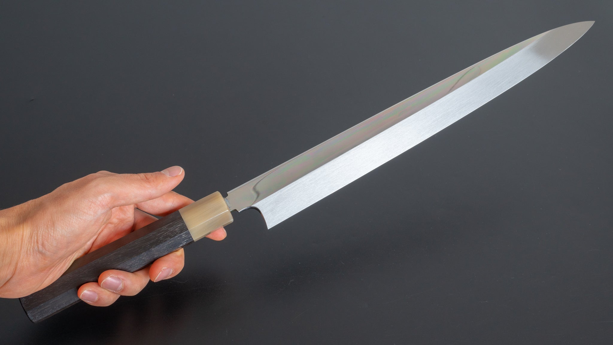 Hitohira Togashi Kambei White #1 Mizu Honyaki Yanagiba 300mm Japanese Sushi Knife with Taihei Ebony Handle - Limited Edition with Saya #009 - Perfect for Sushi Chefs & Professional Kitchen Use