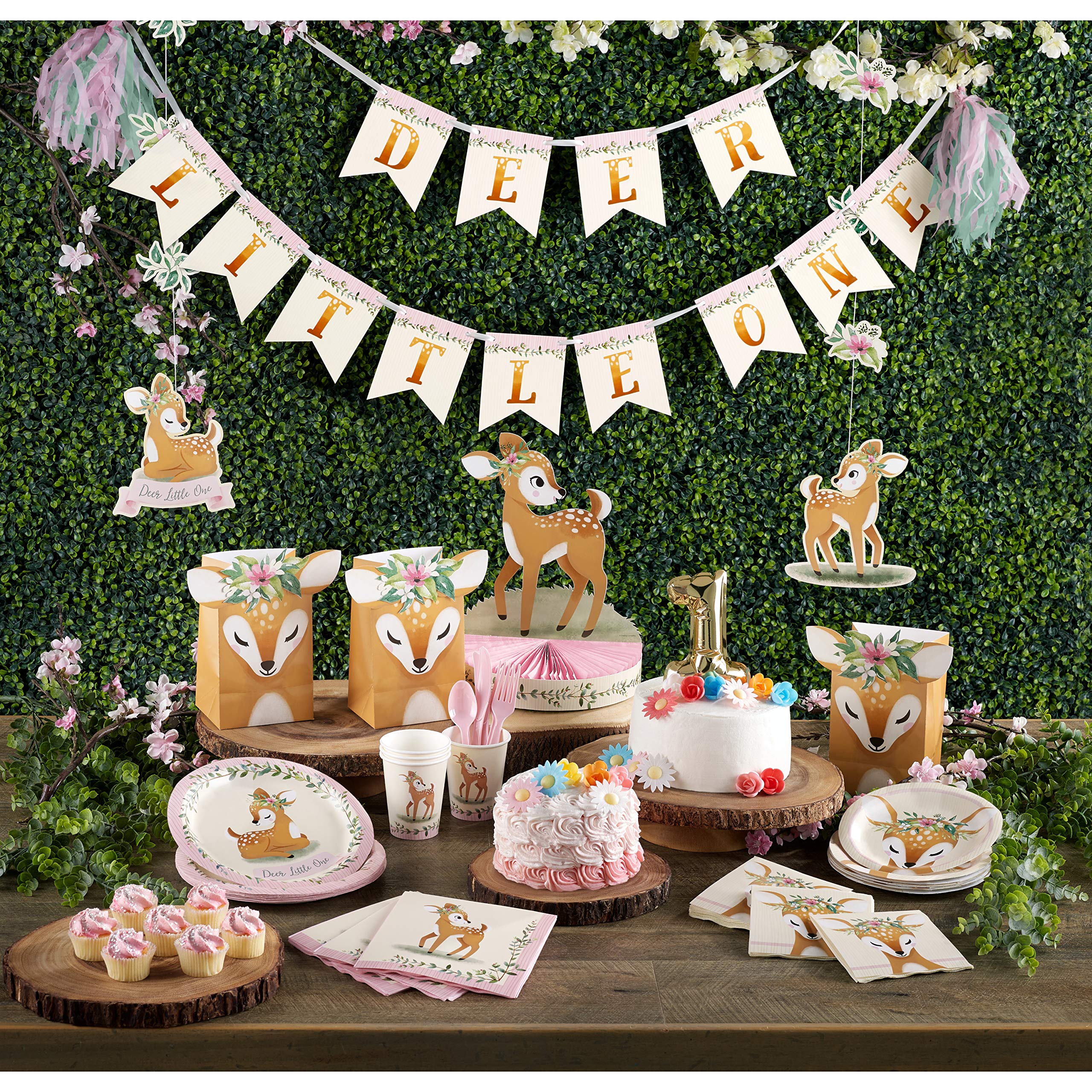 Little Deer Birthday Party Favor Bags - 8 Count Cute Animal Design Treat Bags for Kids Birthday, Baby Shower & Holiday Celebrations - Perfect for Candy, Gifts & Goodie Bags
