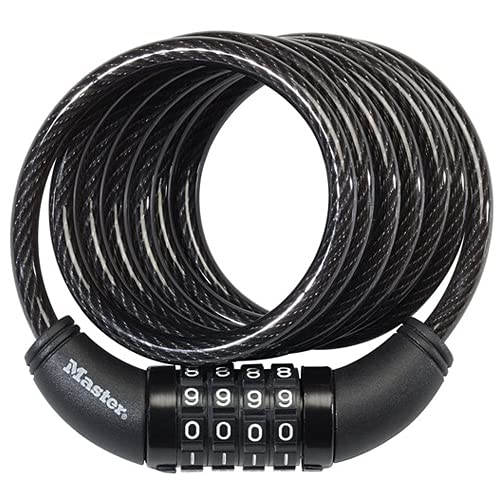 Master Lock 8114D 6-Foot x 5/16-Inch Keyless Combination Cable Lock - Set Your Own Code - Heavy Duty Security for Bikes, Lockers, Gates & Storage (16-Pack) - Perfect for Home, School & Outdoor Use