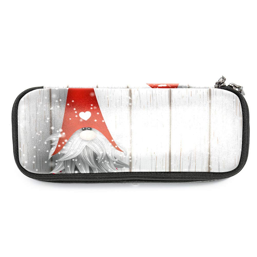 MAPOLO Leather Pencil Case - Christmas Gnome Holder for School & Office