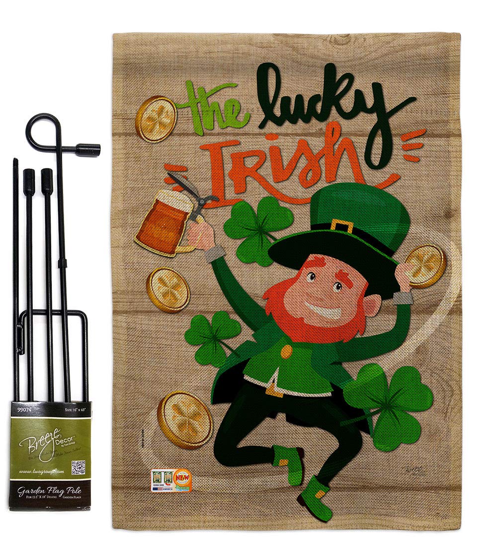 Lucky Irish Garden Flag Set - St Patrick's Day Decor for Yard & Home