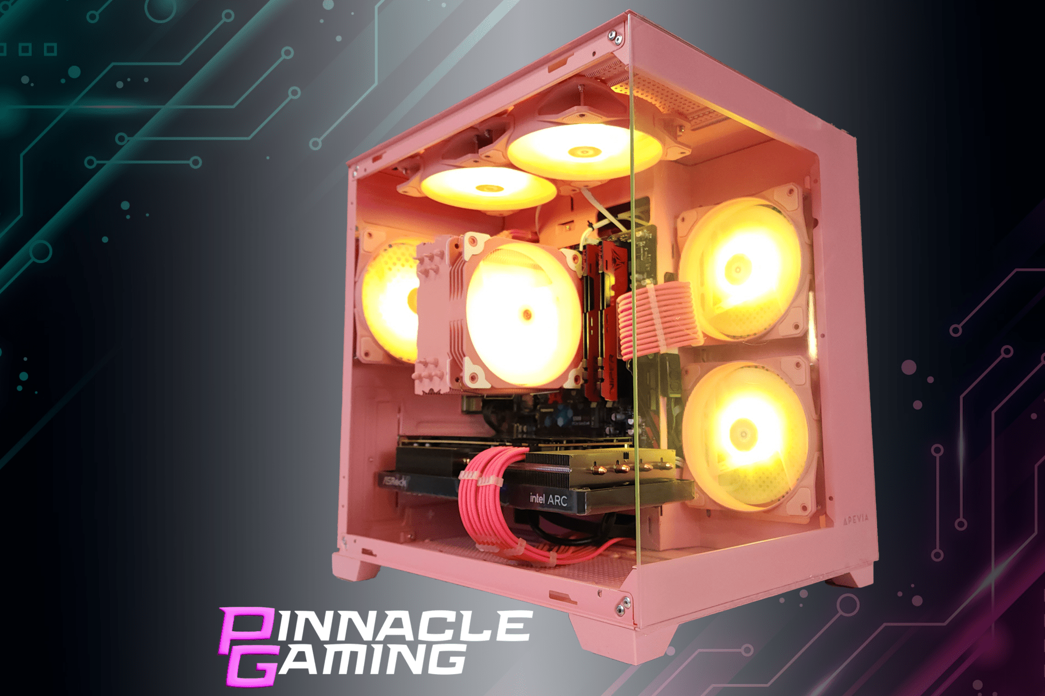 Custom Gaming PC - AMD Ryzen 7, RX 580 8GB GPU, 1TB SSD, 16GB DDR4 RAM, RGB Pink Prism Case - Perfect for Esports, Streaming & High-End Gaming