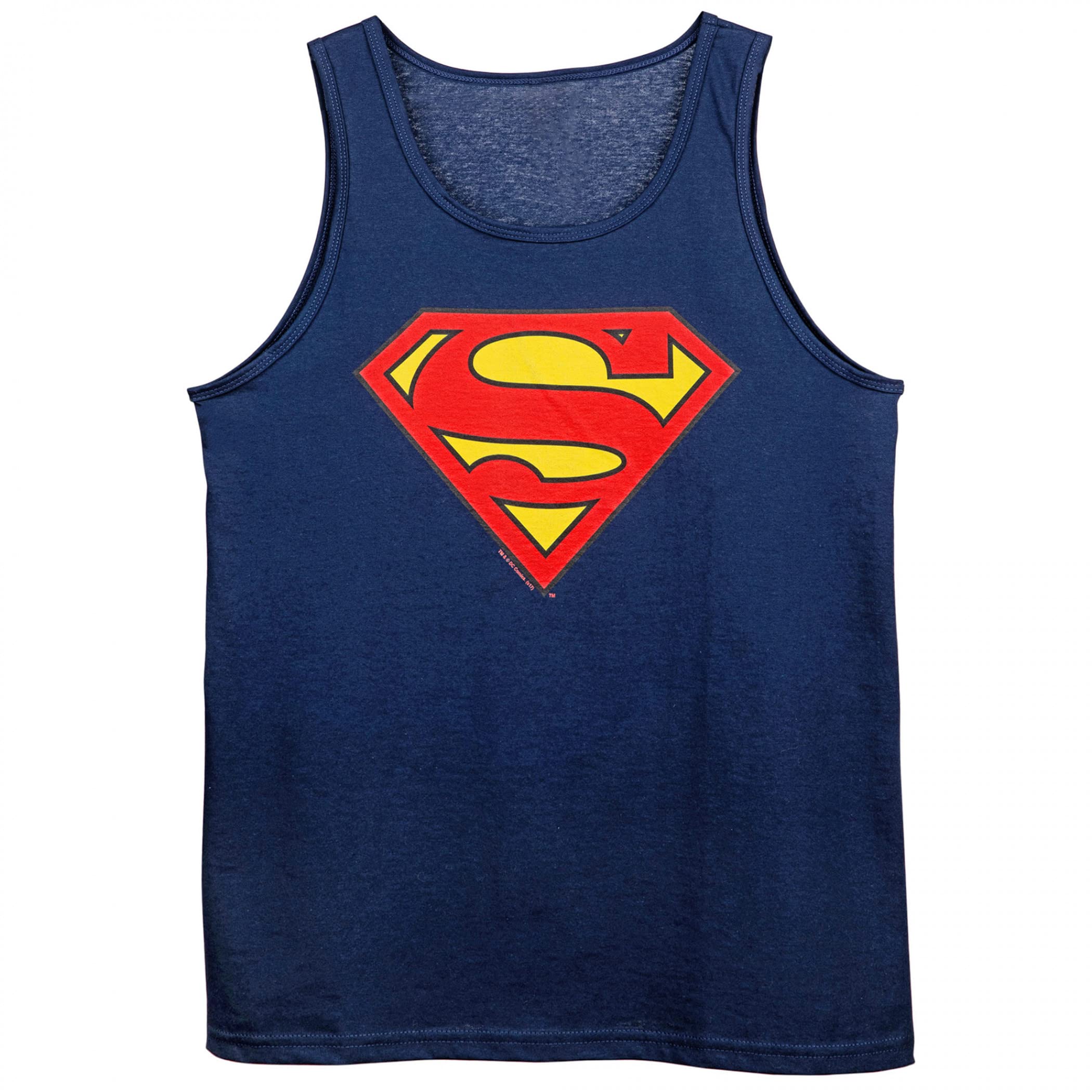 Superman Logo Navy Blue Men's Tank Top - Comfortable Sleeveless Shirt for Gym, Workout & Summer Casual Wear
