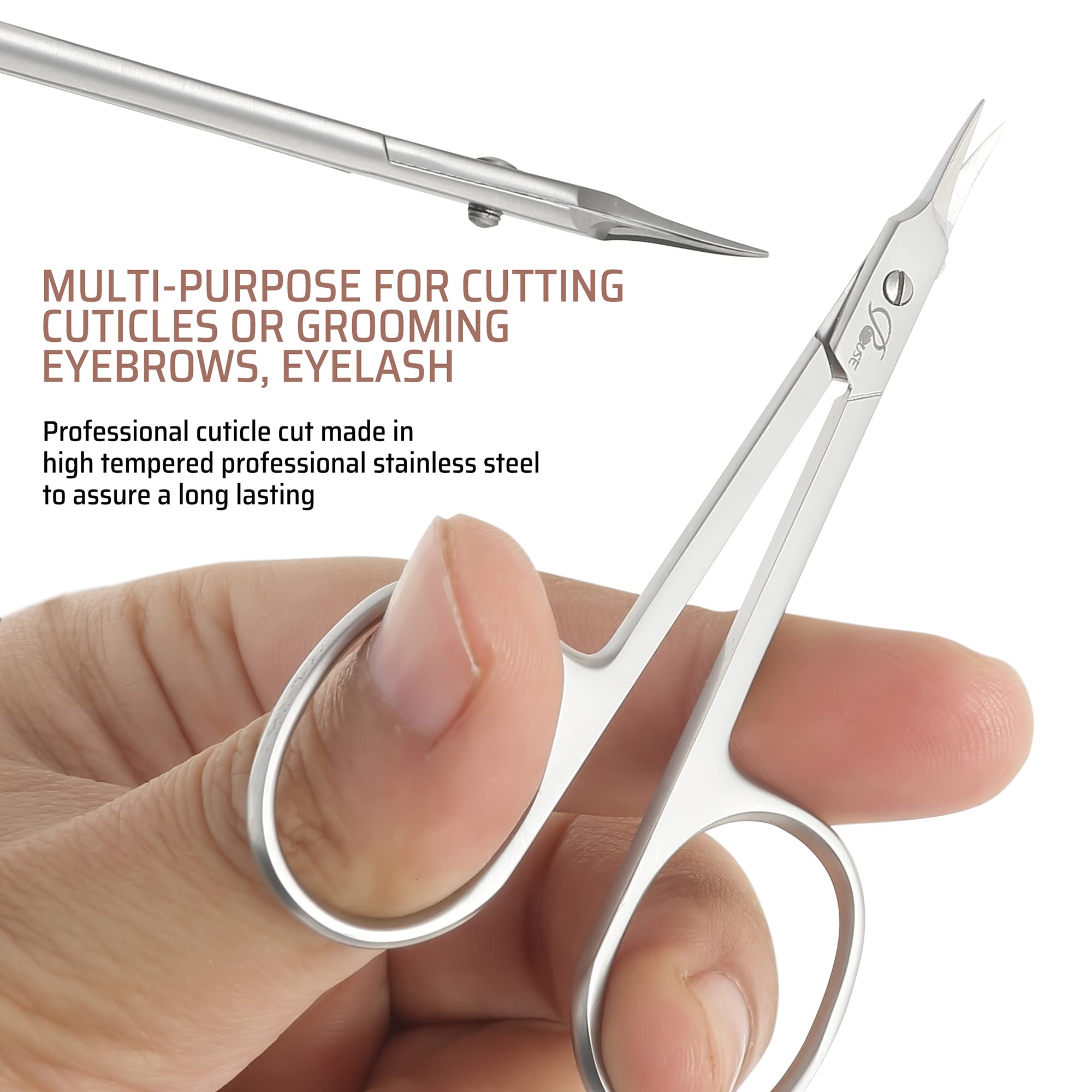 Professional Stainless Steel Cuticle Scissors - Eyebrow, Eyelash, Mustache & Beard Grooming Kit for Men & Women | Perfect for Manicure, Pedicure & Personal Care at Home or Salon | American Made