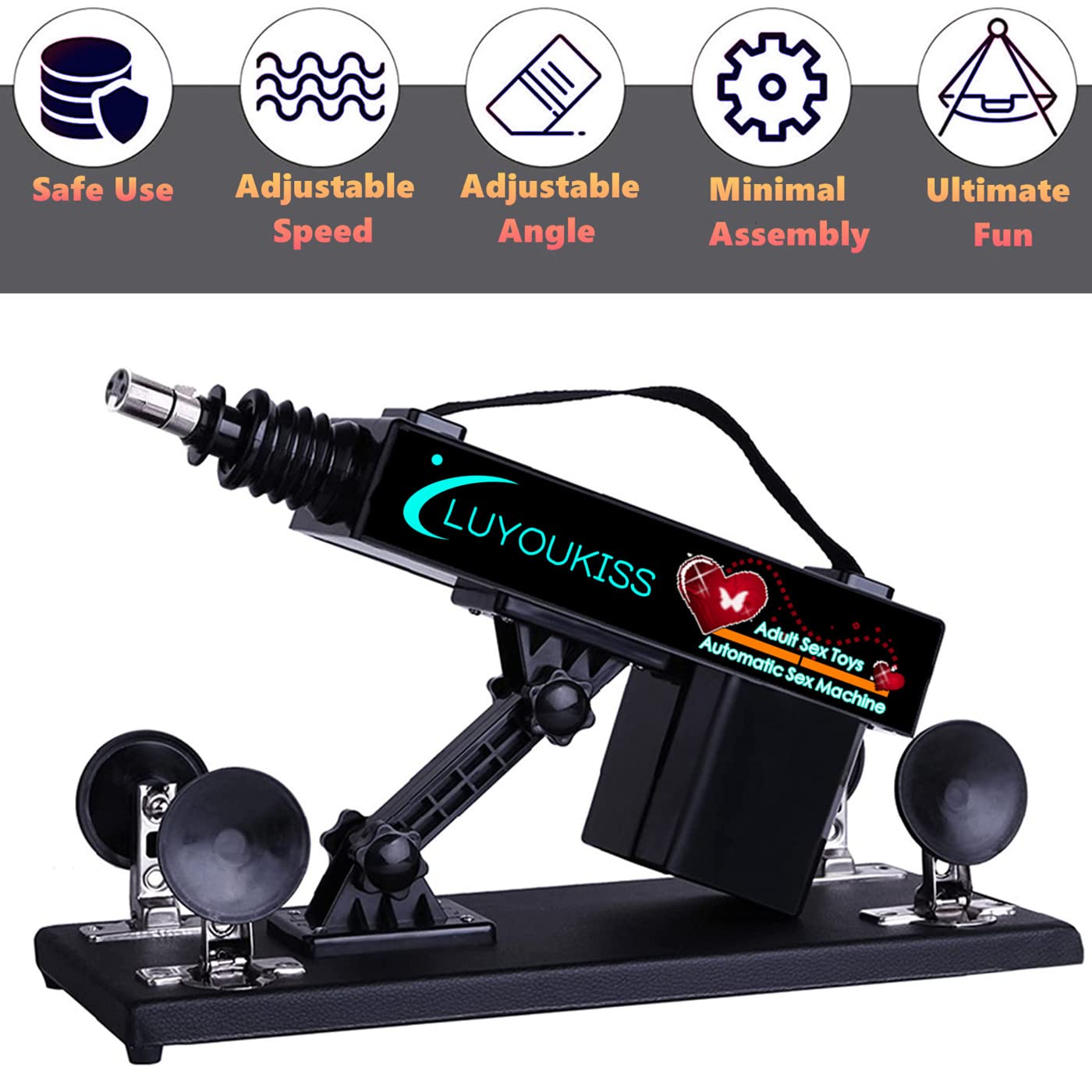 Premium Adjustable Sex Machine for Couples - Automatic Thrusting Dildo with 7 Attachments | Male & Female Masturbation Toy | Adult Love Machine Device | Perfect for Bedroom Fun, Couples Play & Solo Pleasure